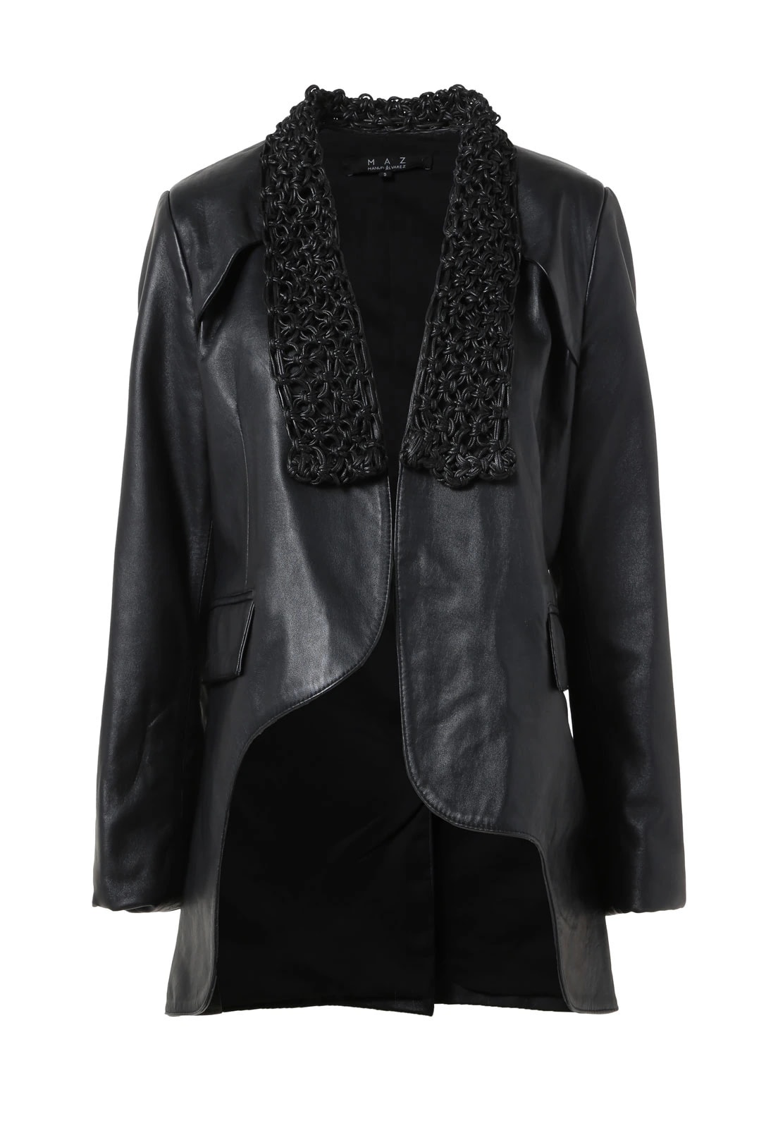 MACRAME LAPEL LEATHER BLAZER - imagen 1