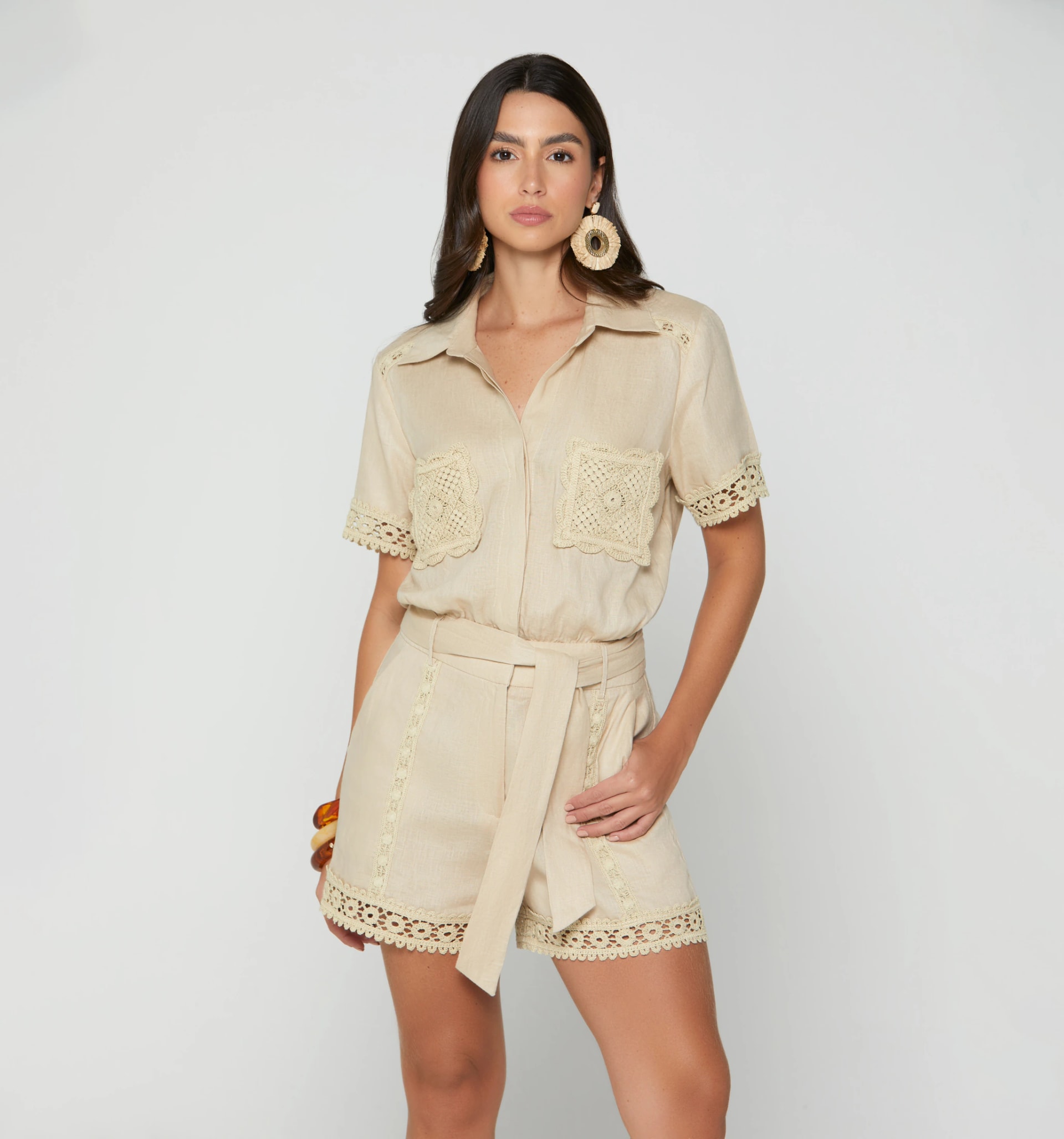 Enterizo short con crochet - imagen 1