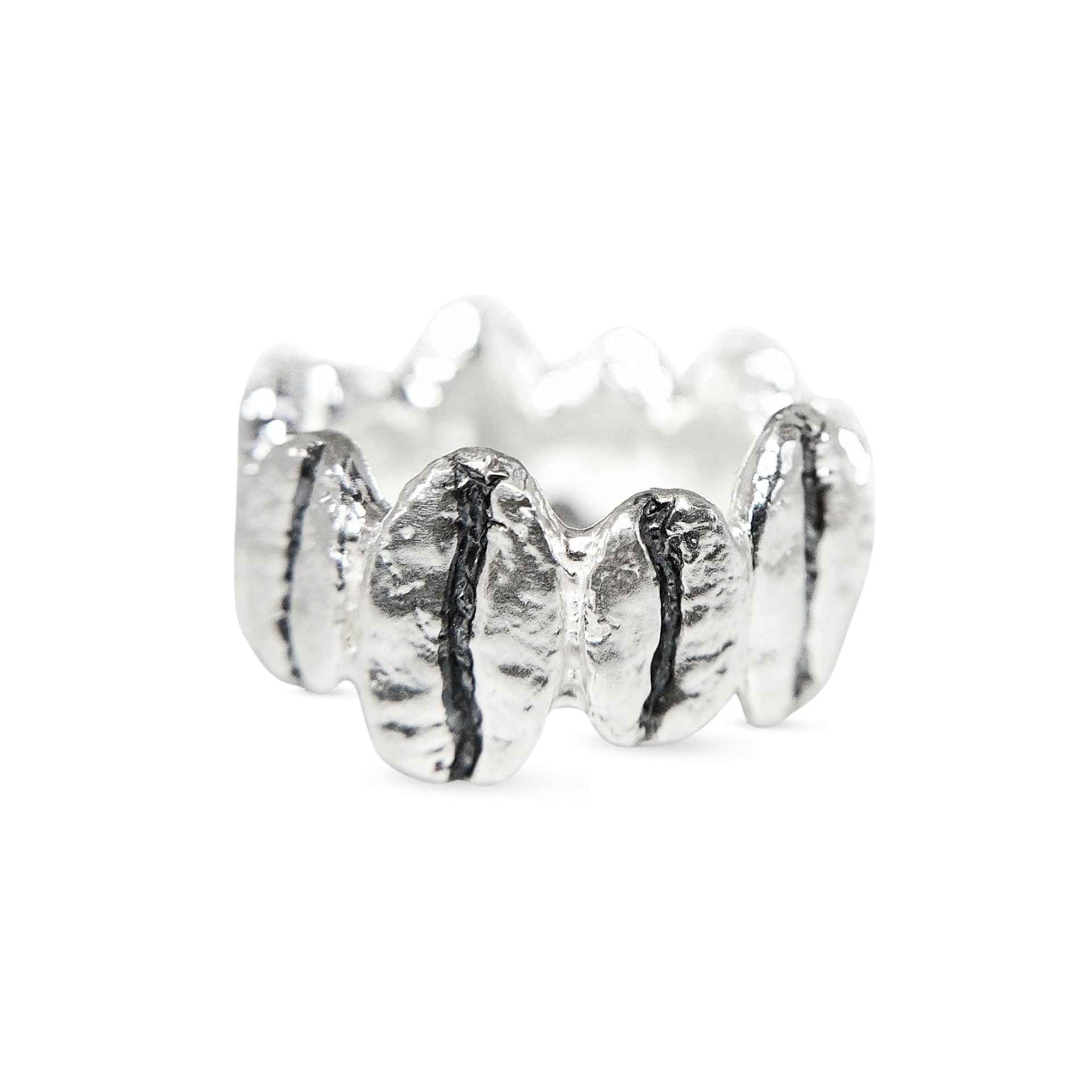 Anillo multi Café Gesha + Caturra en plata envejecida ajustable - imagen 1