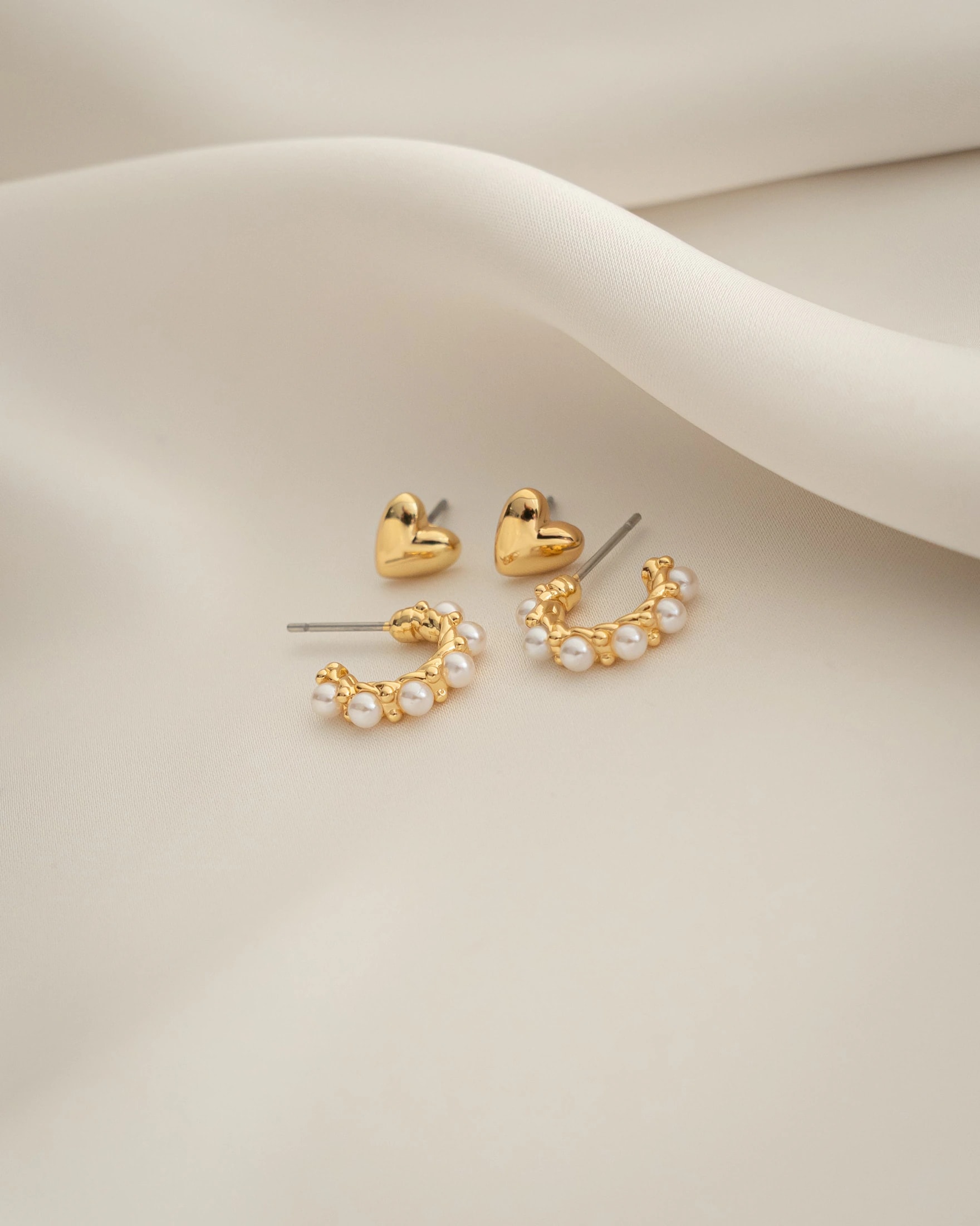 Set X2 Aretes Candonga Perla - imagen 1