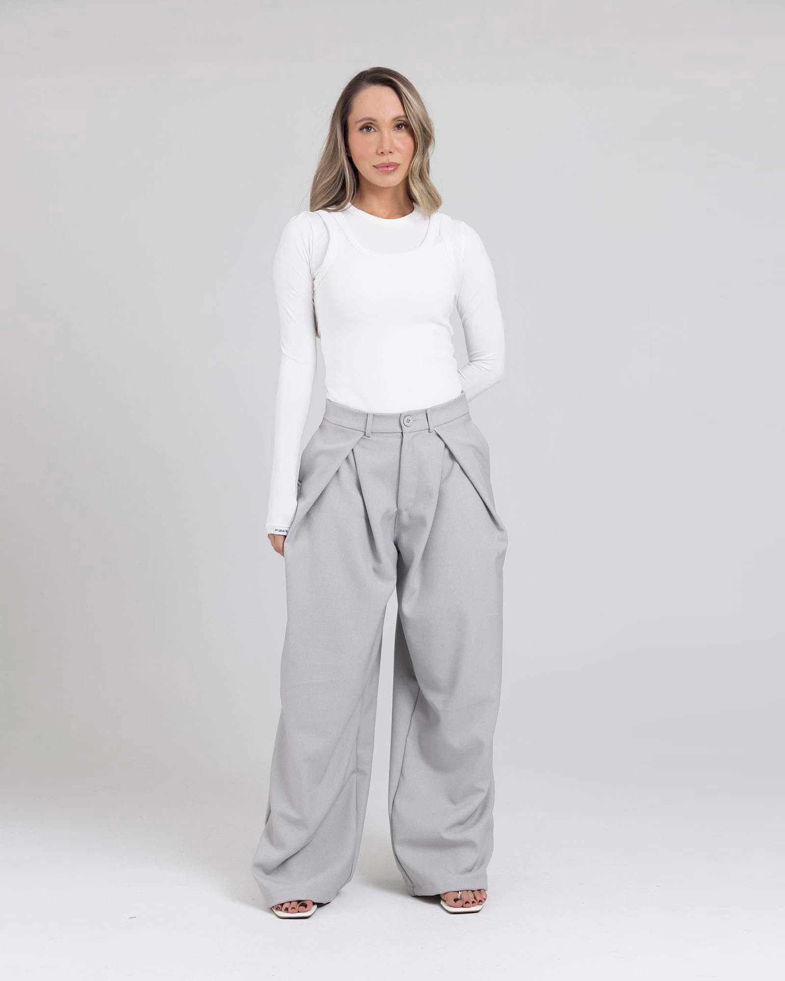 Pantalón wide motion gris claro flexi FIBER - imagen 1