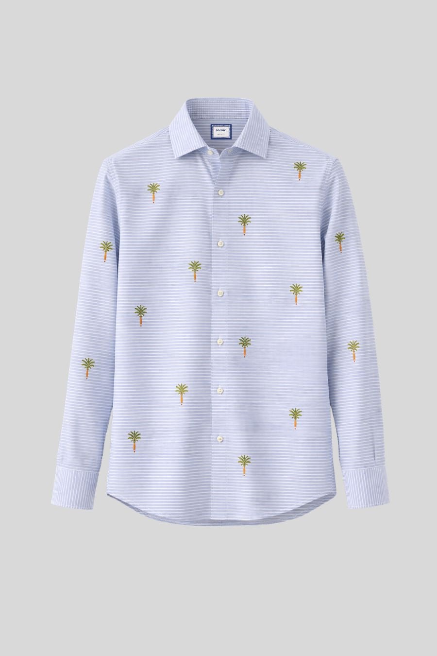 Men's cotton shirt striped orfeo light blue - imagen 1