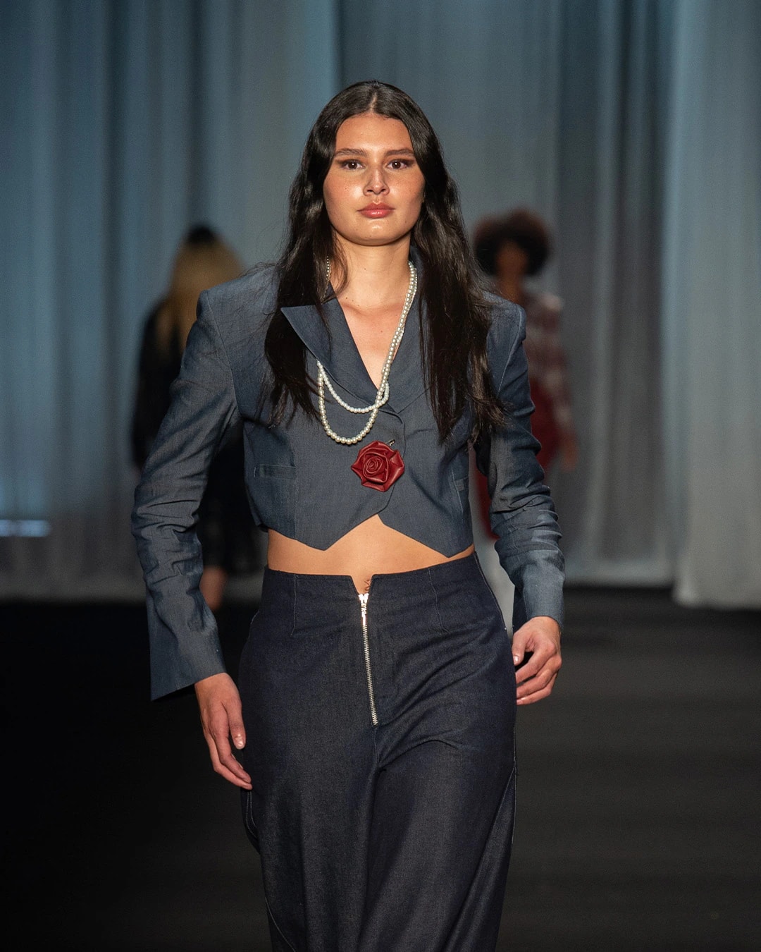 Blazer asimetrico chambray - imagen 1