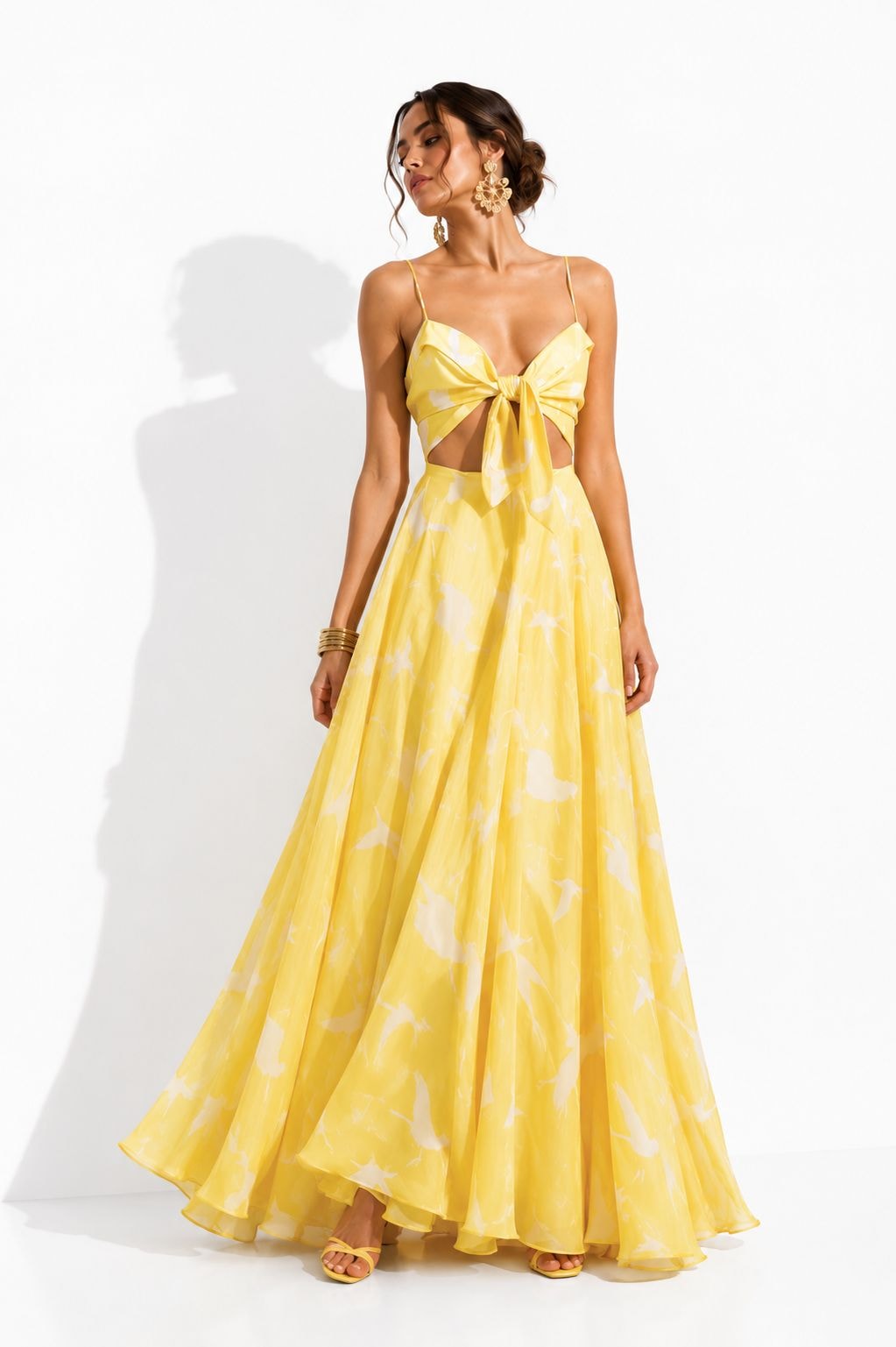 Vestido Gil Gaviotas Amarillas Estampado - imagen 1