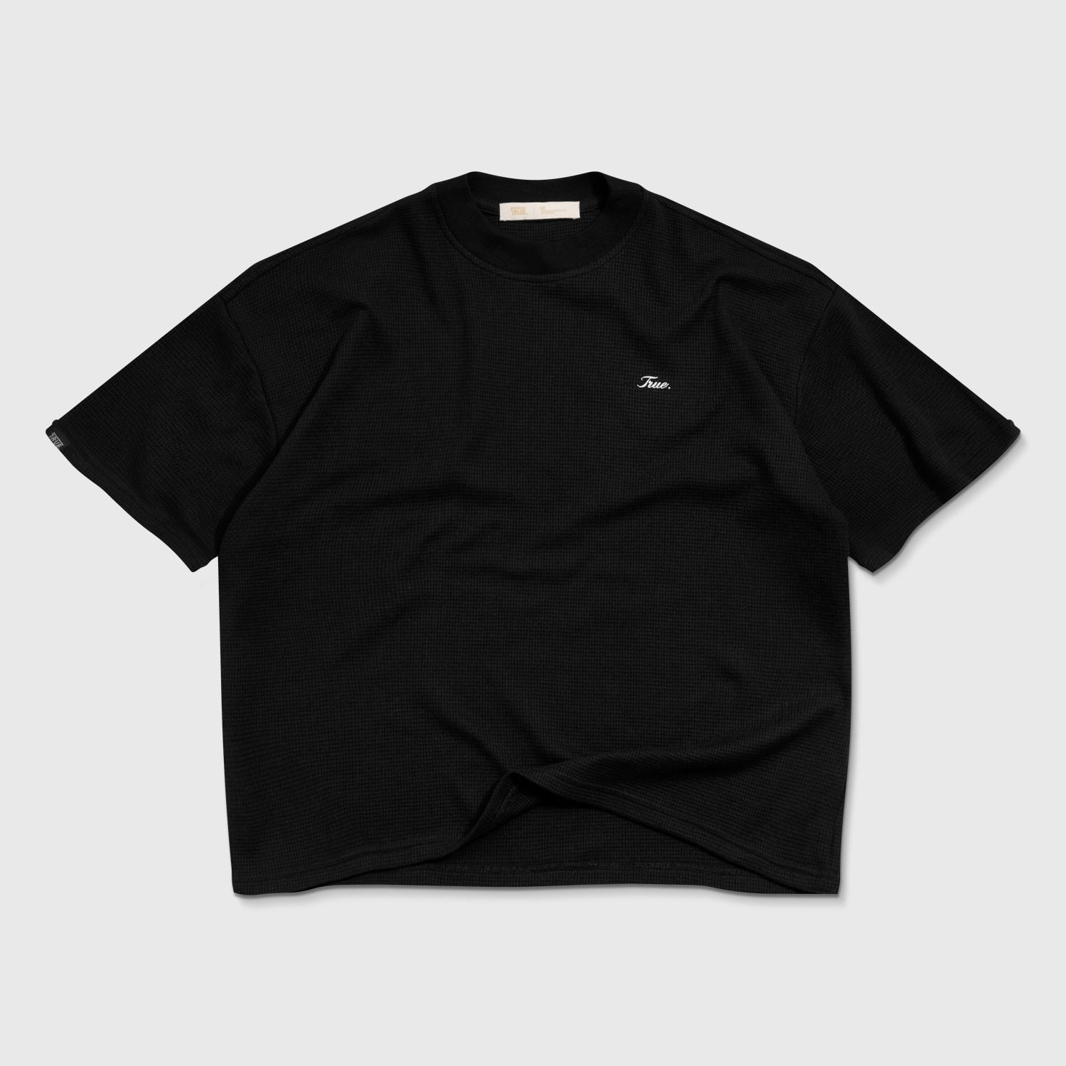 Textured Boxy Tee - Black - imagen 1