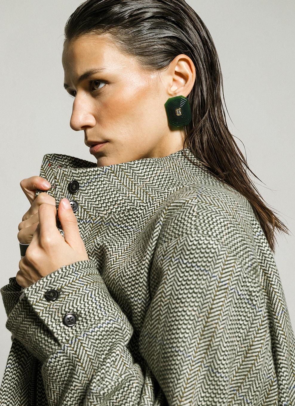 OTTAGONO M - GREEN EARRINGS - imagen 1