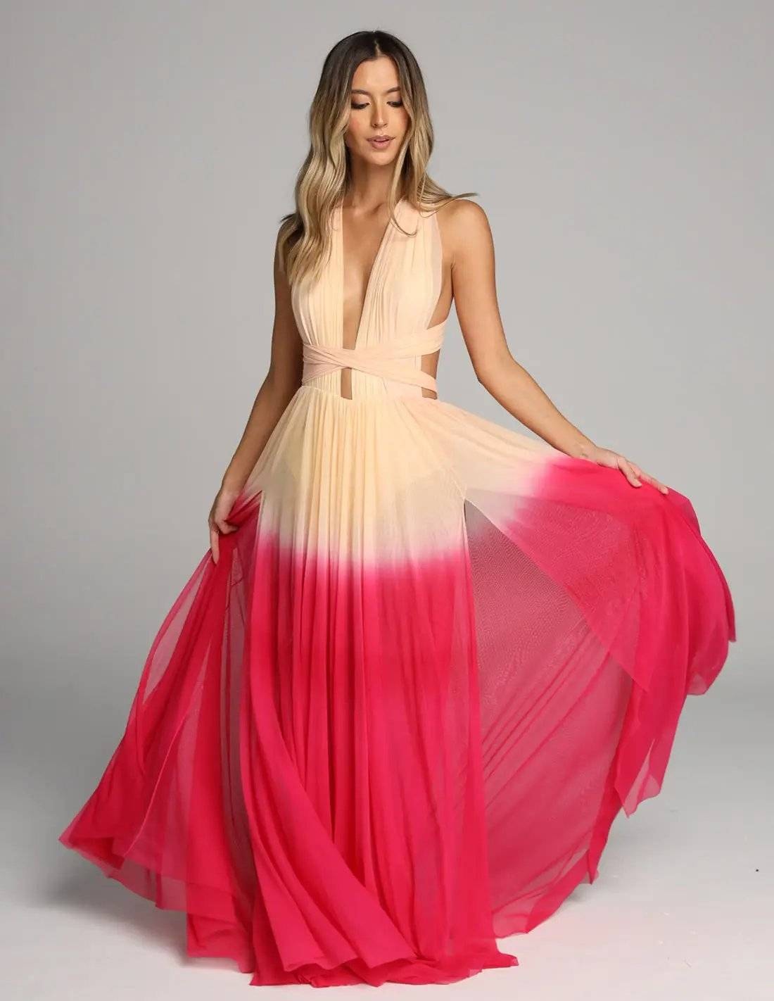 Vestido Hydra Vainilla + Fuchsia - imagen 1