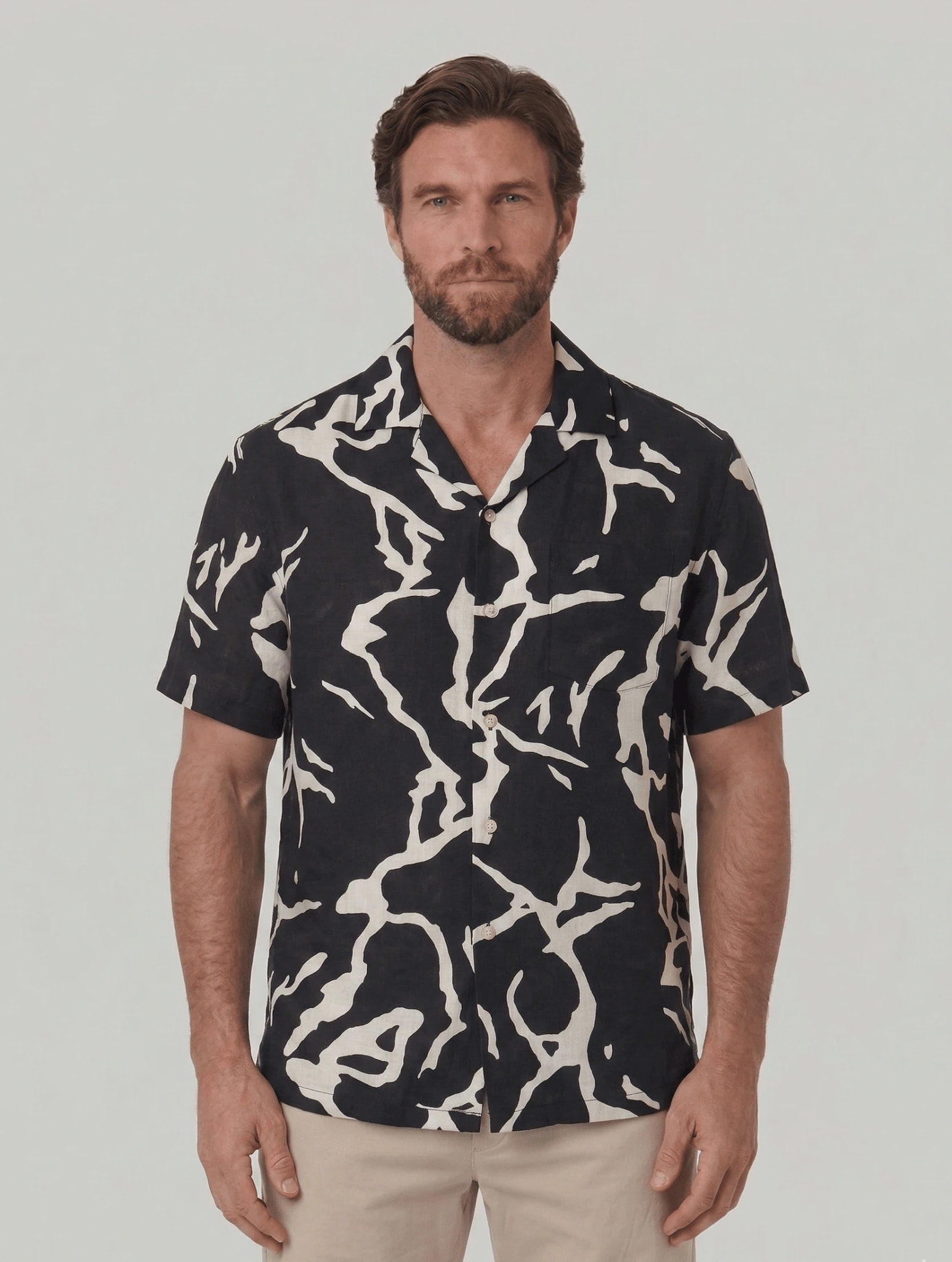 Camisa estampada manga corta para hombre Jon Sonen 027225074 - imagen 1