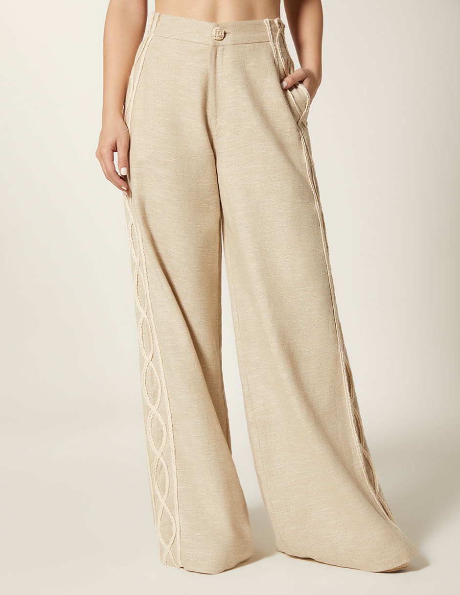 Pantalon palazo trensa en el lateral - imagen 1