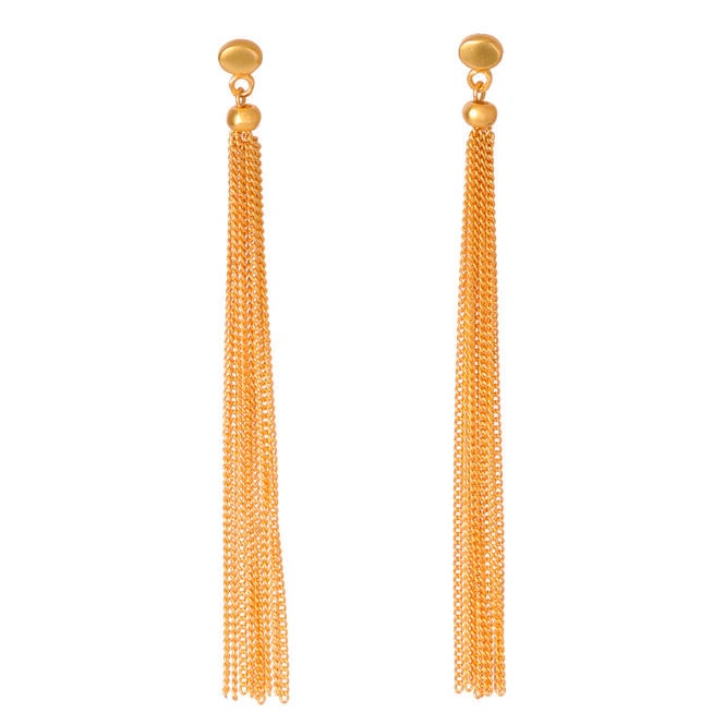 Arete largo tassel Edén dorado - imagen 1