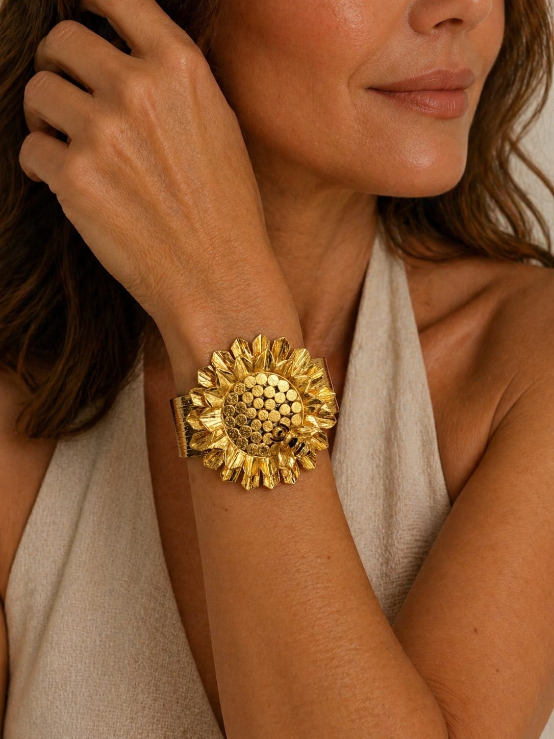 BRAZALETE GIRASOL CON ABEJA - imagen 1