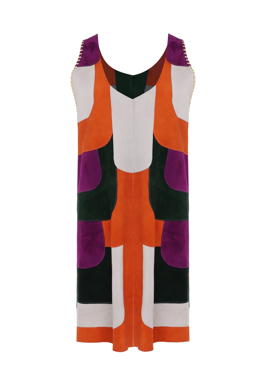 VIOLET PATCHWORK DRESS WITH CARGO POCKETS - imagen 1