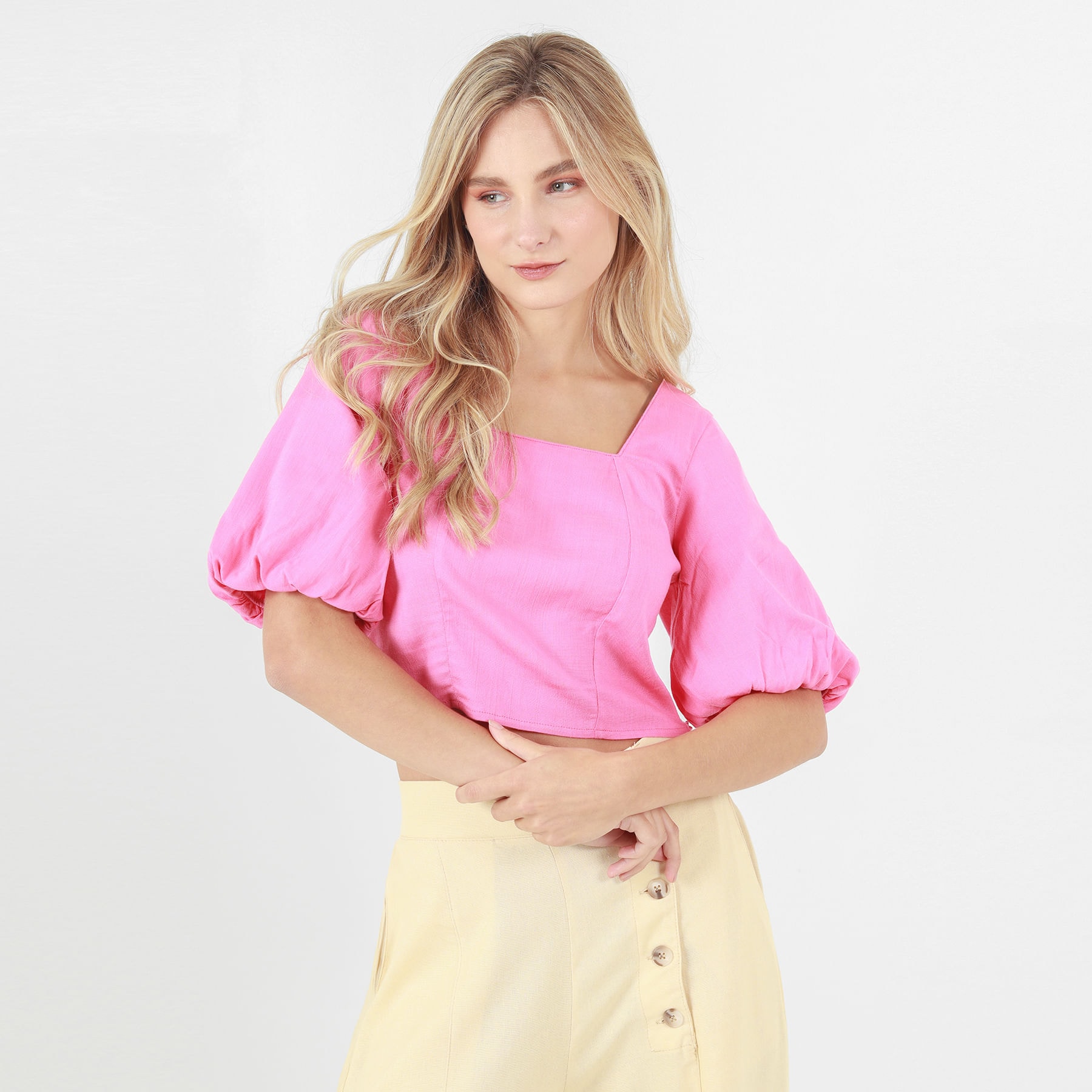 Blusa Cuello U Manga Al Codo - imagen 1