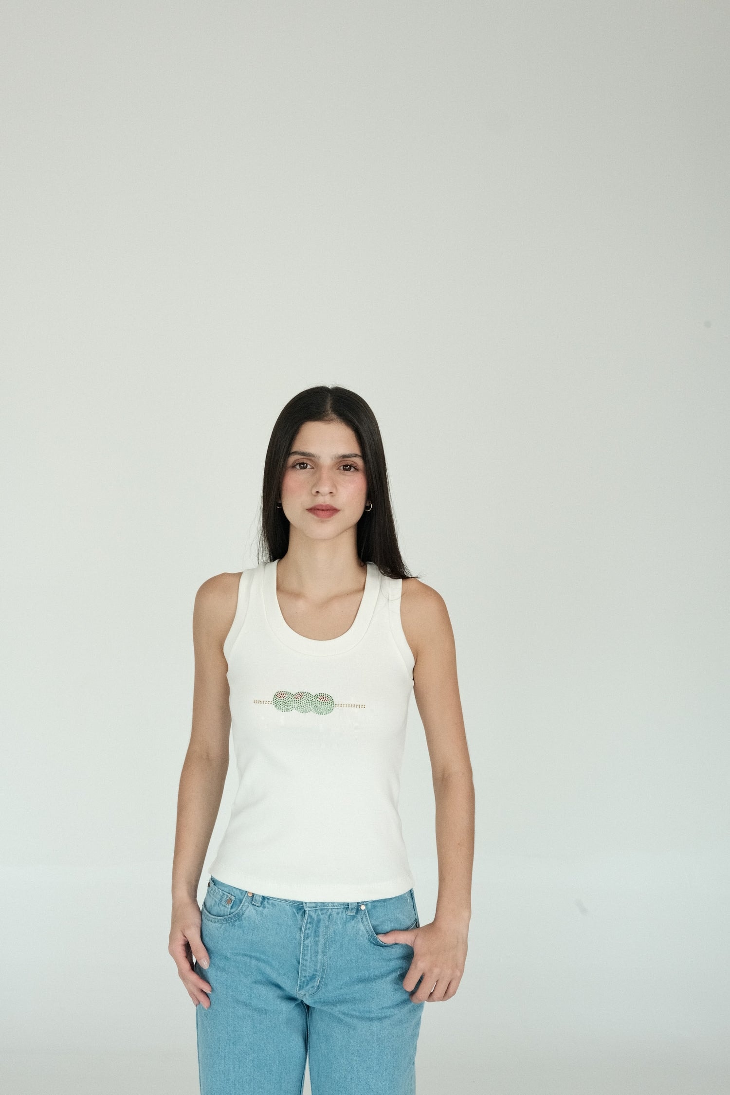 Olive Tank Top (White) - imagen 1
