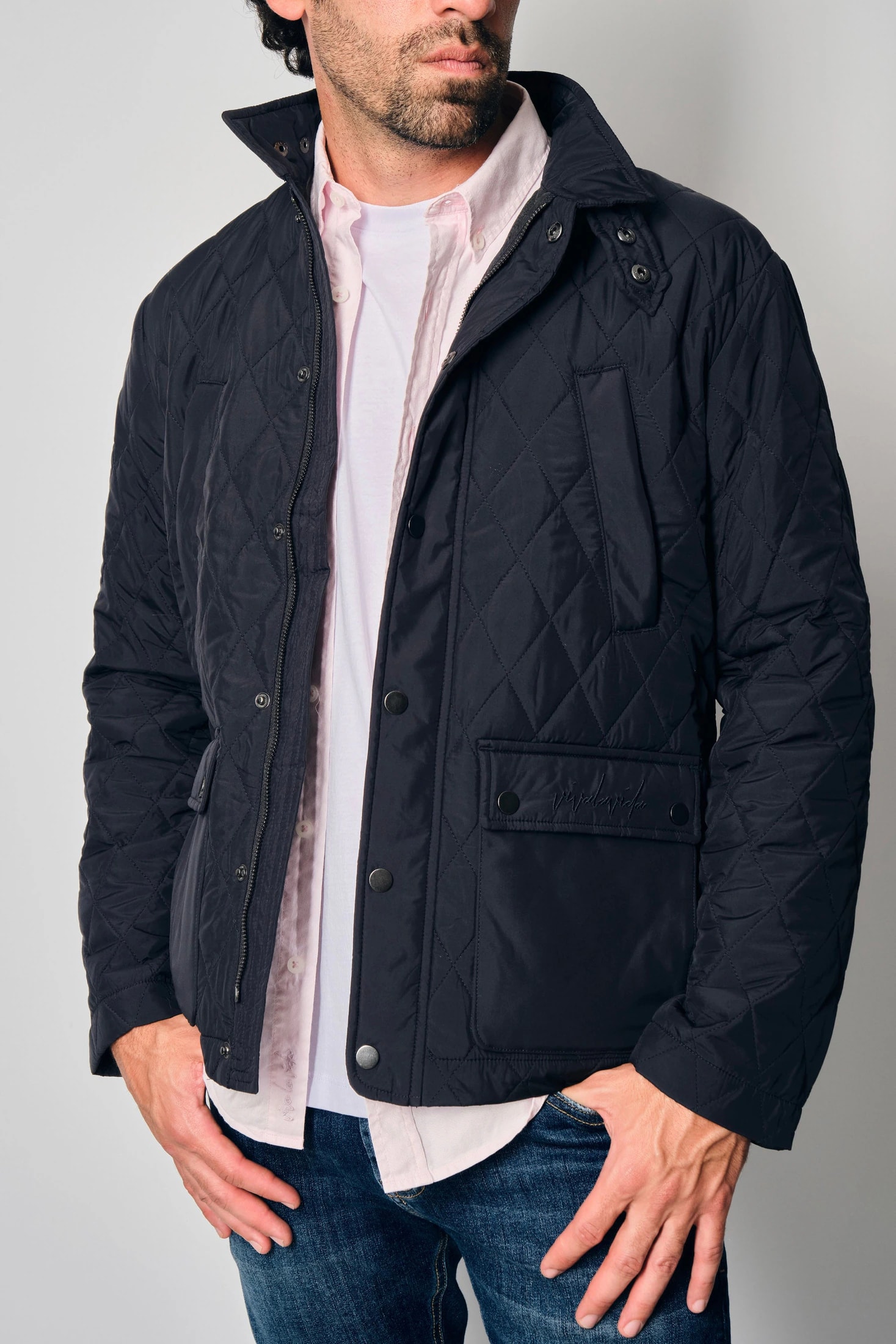 QUILTED JACKET NAVY - imagen 1