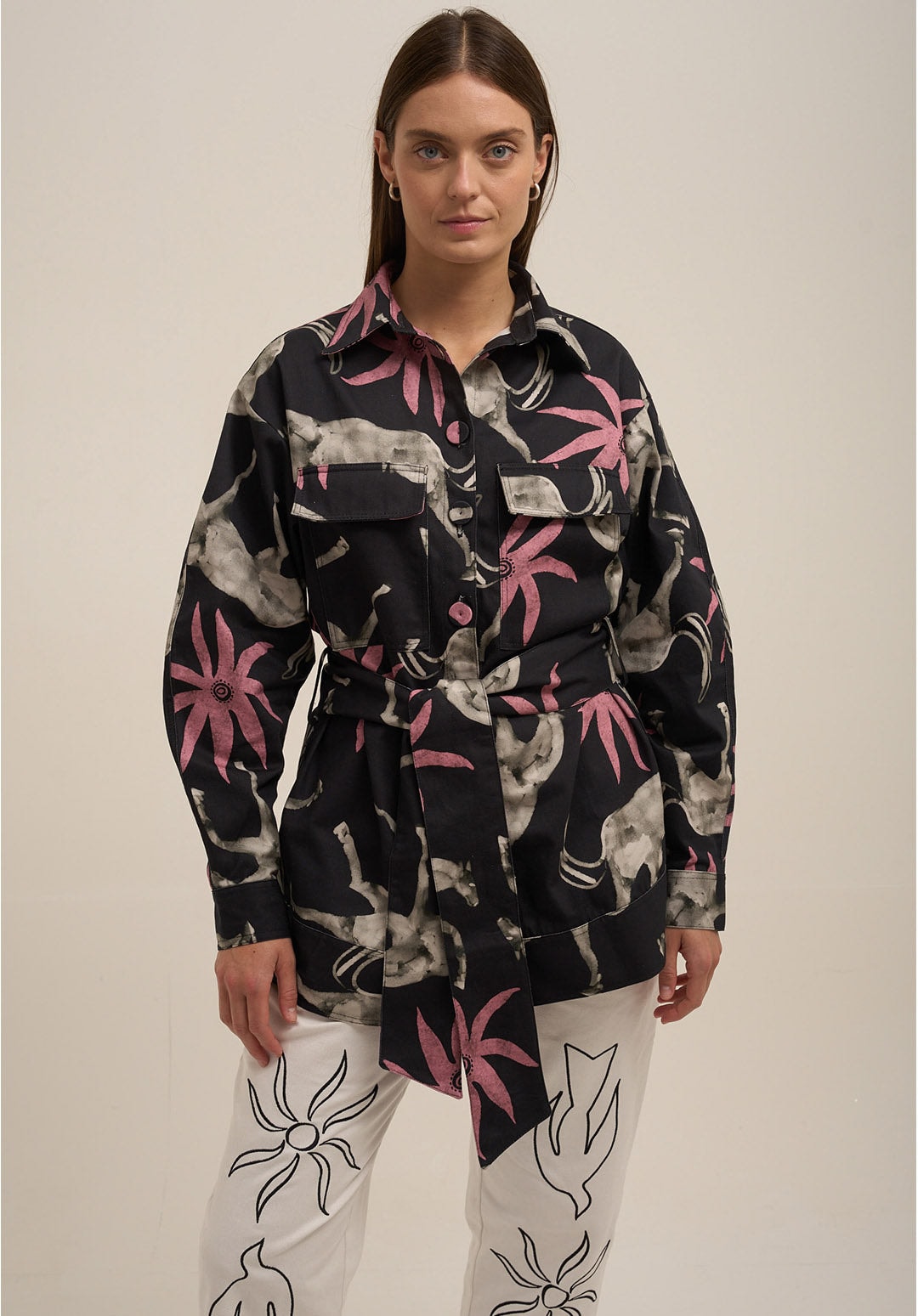 Chaqueta Estela Negro Rosa - imagen 1