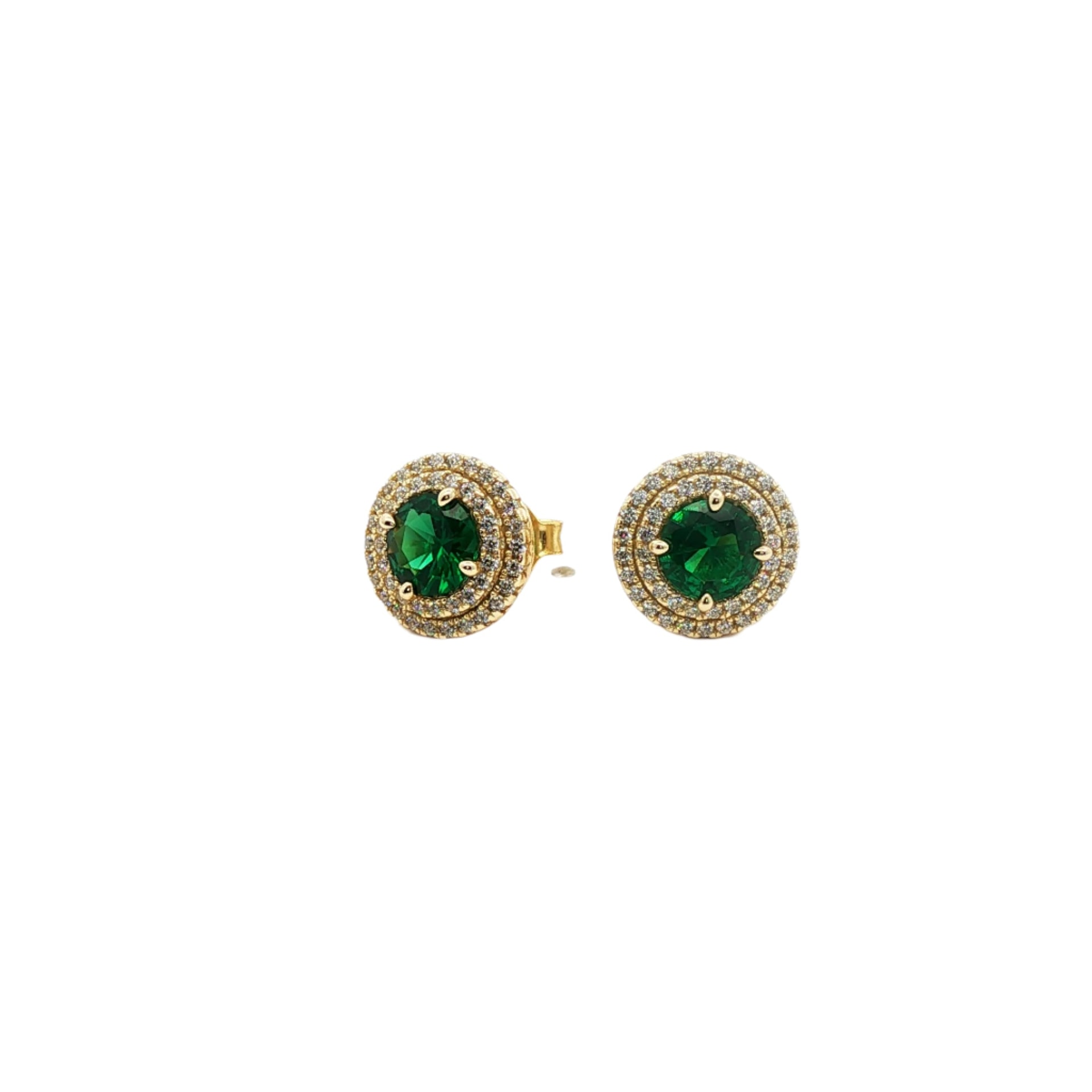 Double Halo Earrings Green - imagen 1