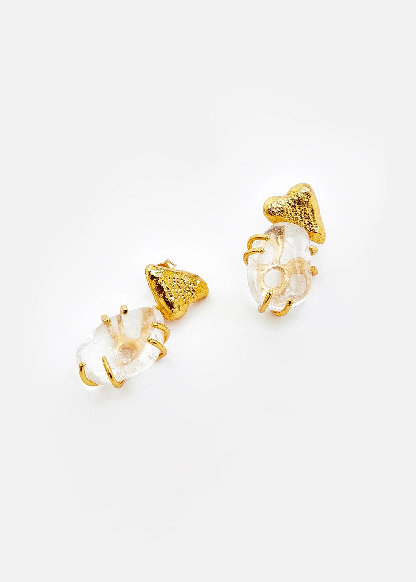 Aretes Mini Cuarzo Pétalos - imagen 1