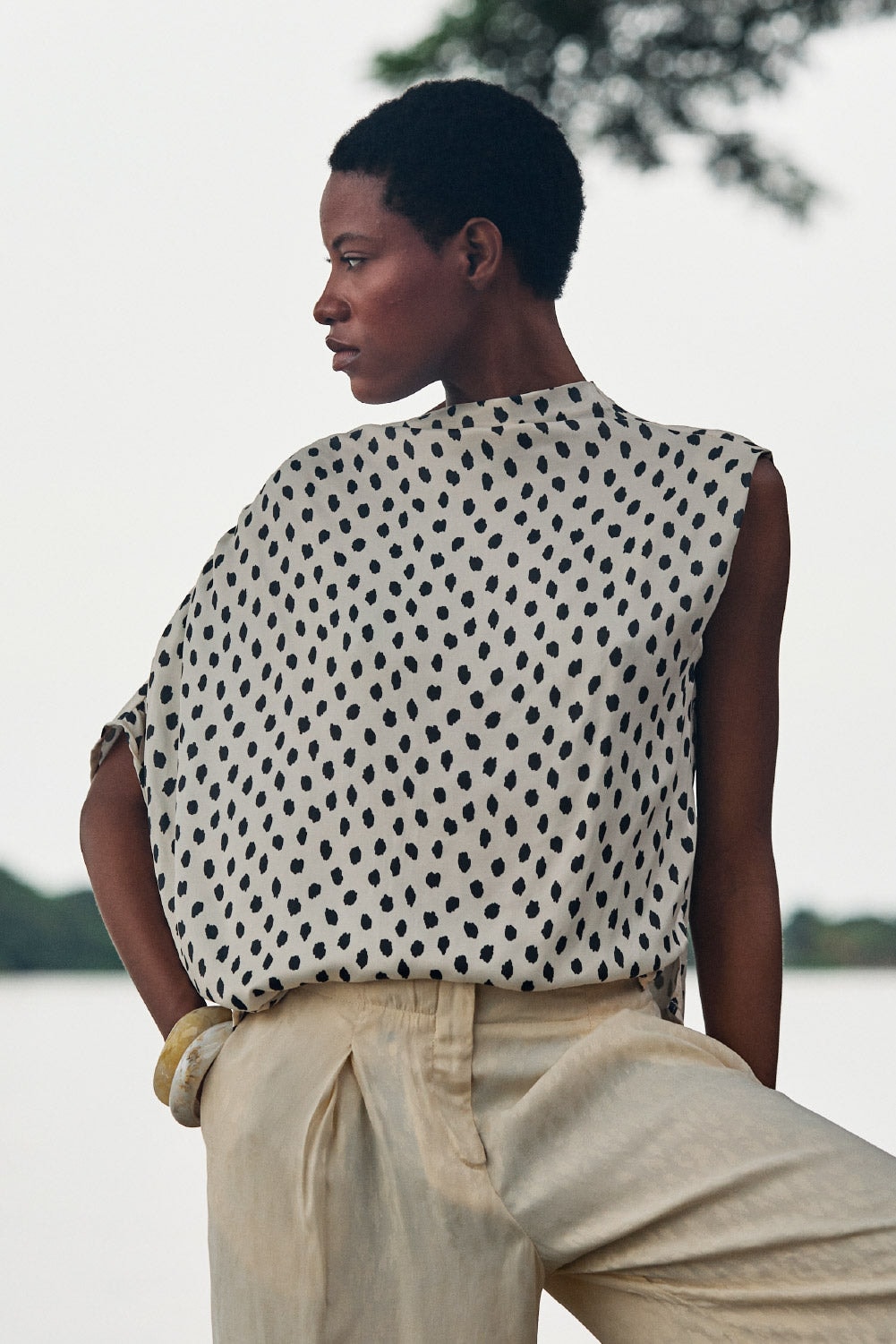 Blusa tibet ivory negro - imagen 1