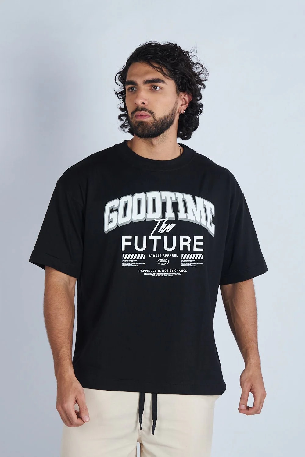 Camiseta oversize estampada Good Time Negro| DROP 03 | - imagen 1