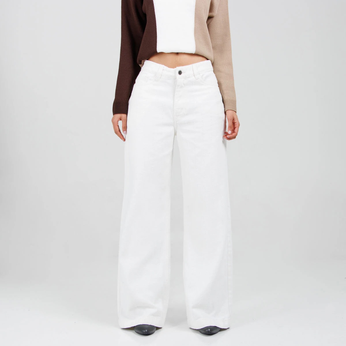 Jean Wide Leg Marfil ax-3150 Rigido Premium - imagen 1