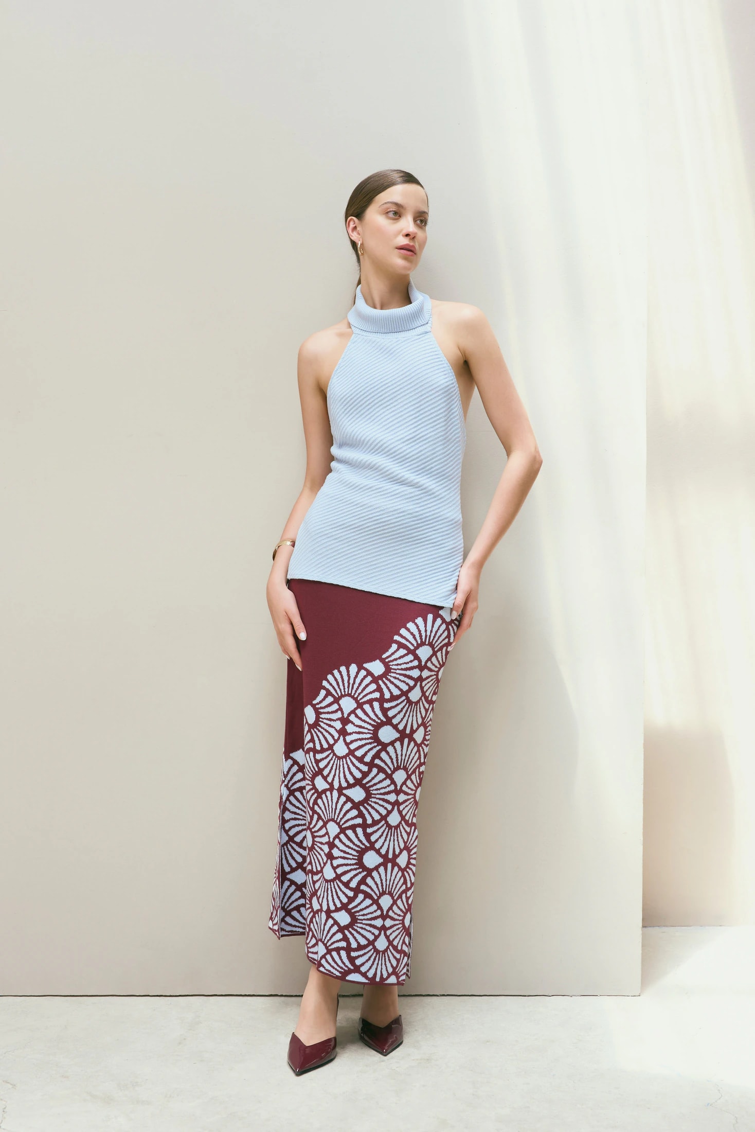 Falda Venus Vinotinto-Azul Celeste - imagen 1