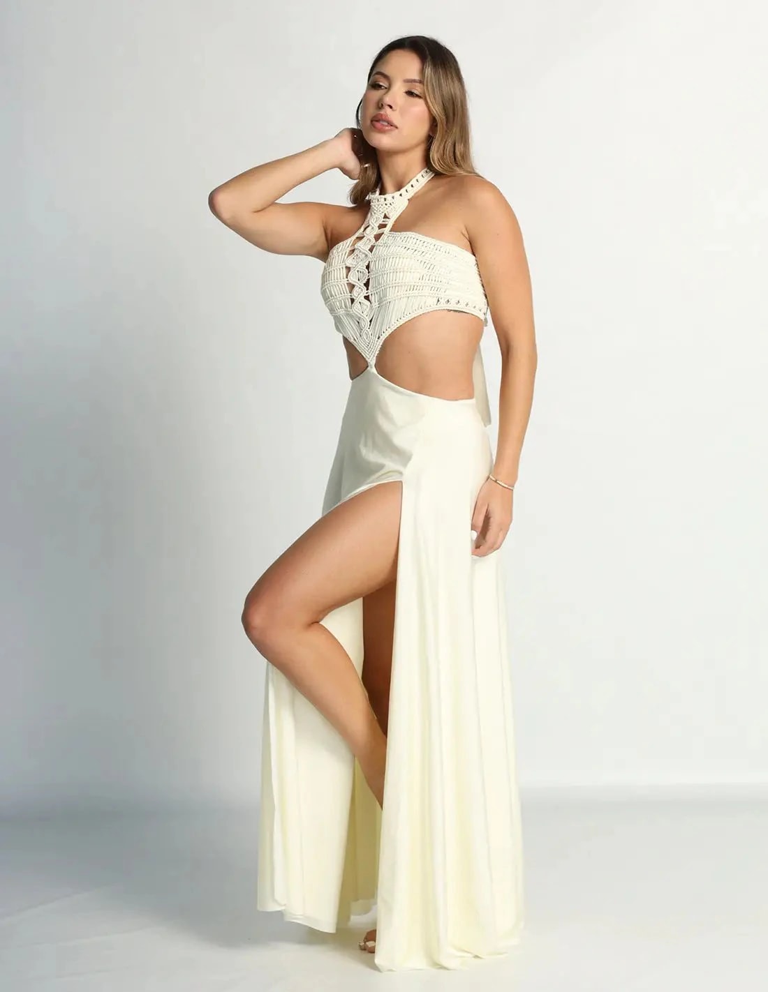 Outfit: Entero Corset & Falda Ventus Marfil - imagen 1