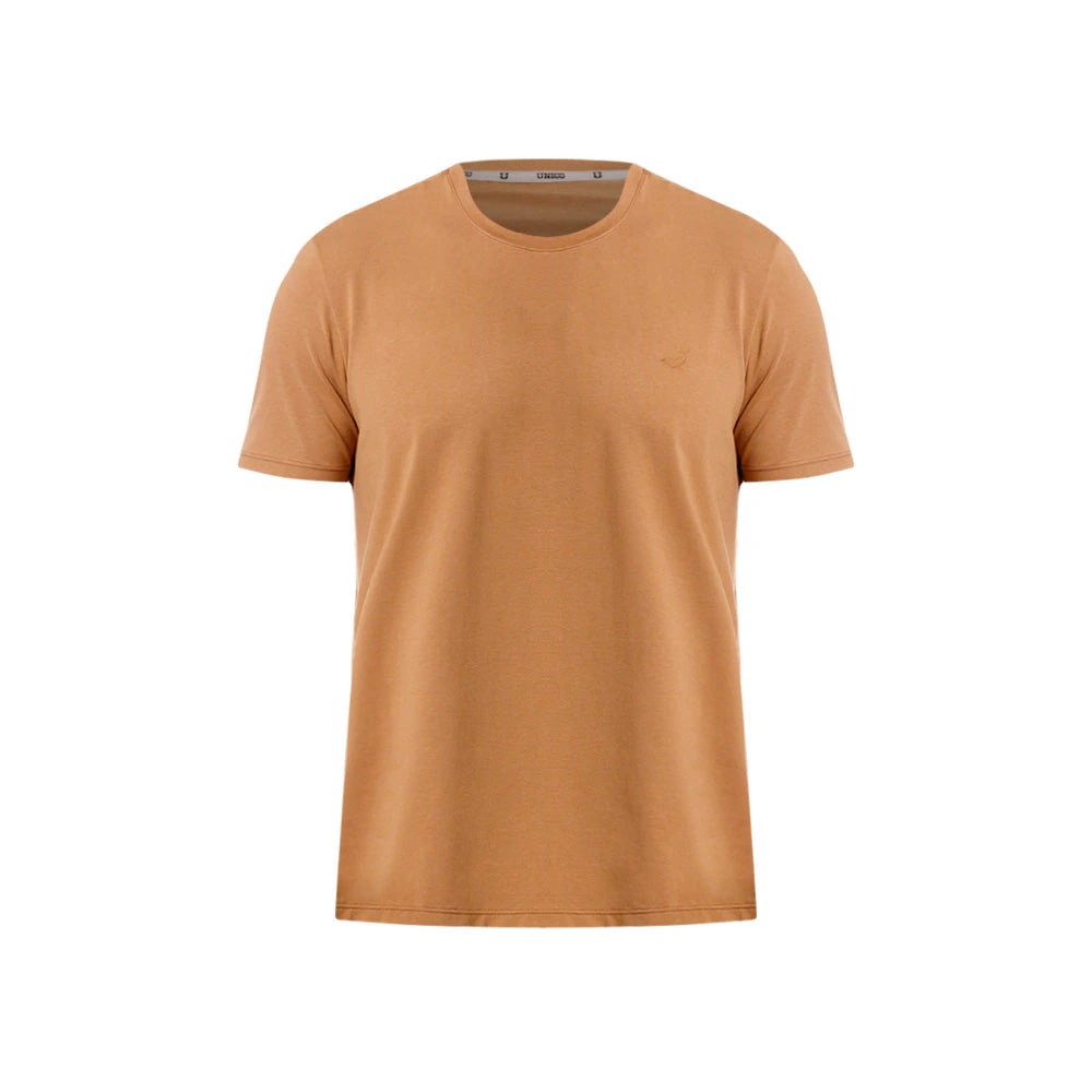 CAMISETA CUELLO REDONDO ESTERILLA CAFÉ - imagen 1