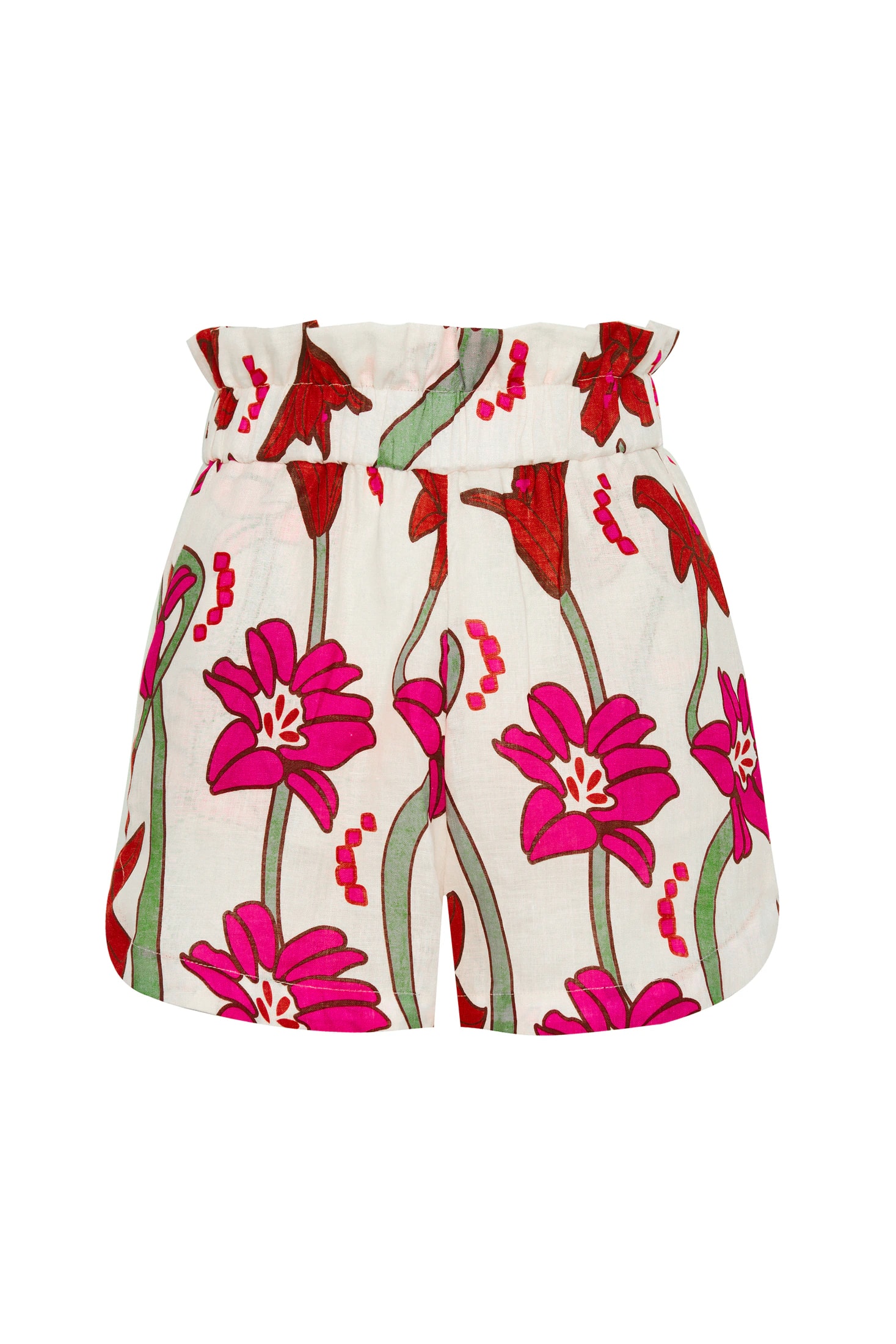 San Antonio Linen Shorts / Fuchsia Flowers - imagen 1