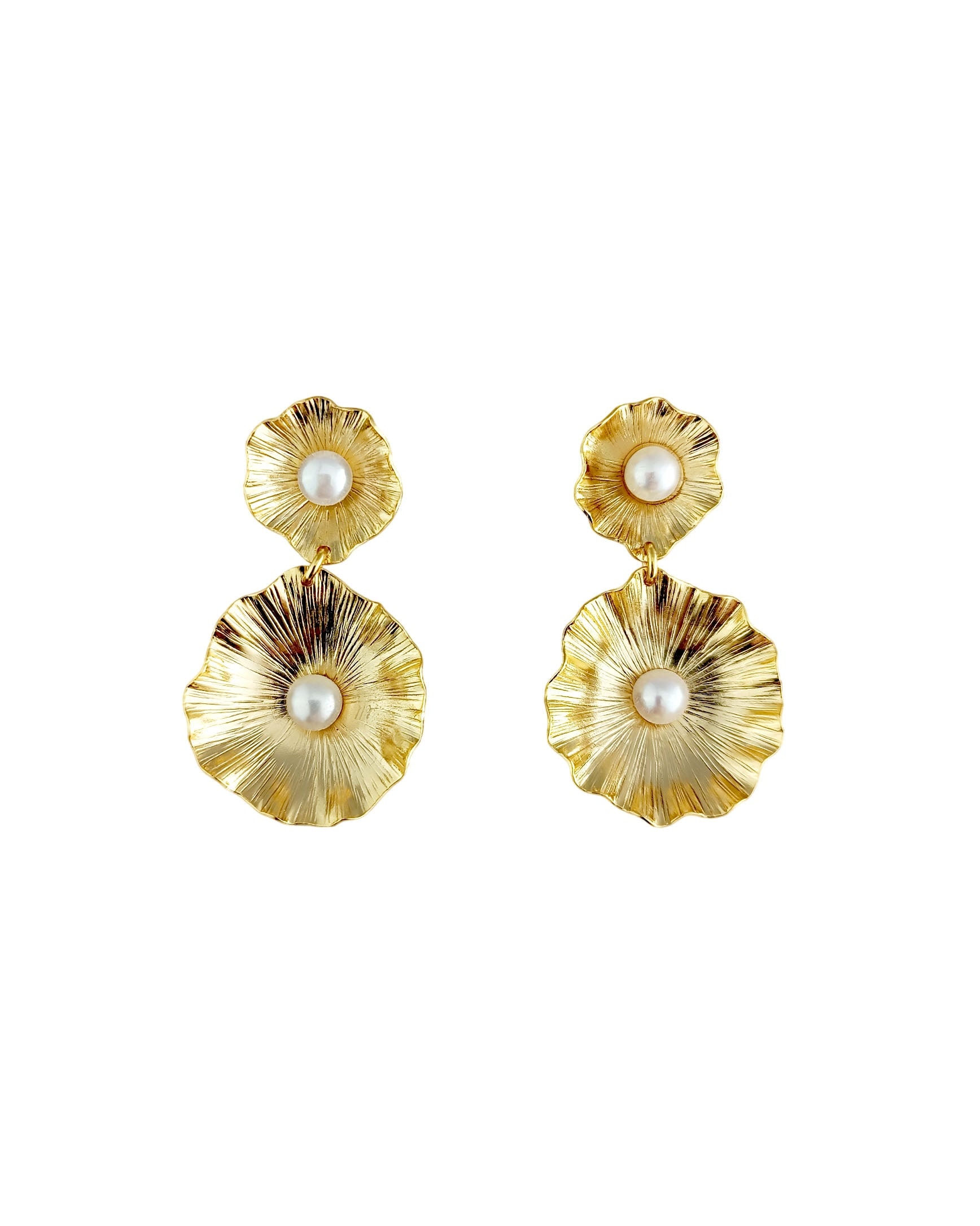 Aretes bronce y perla, Carmen - imagen 1