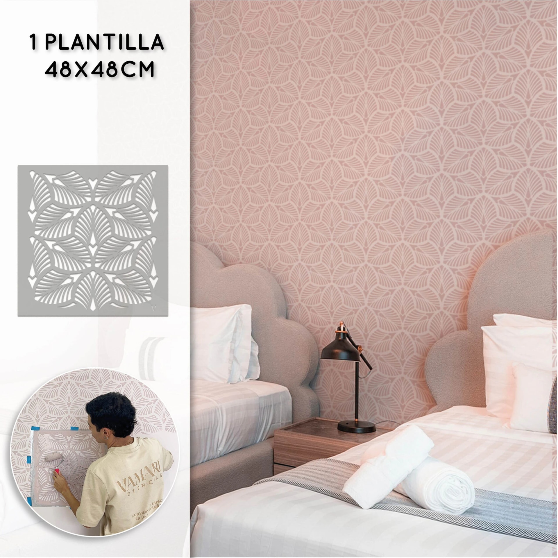Plantillas para pintar, Vamarú Stencils, Colección Duranta 48x48cm, 1und - imagen 1