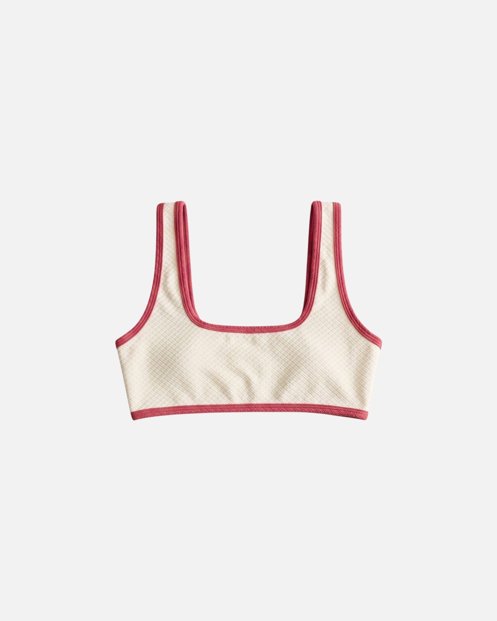 Bikini top clásico con ribete en contraste / Marfil Rosa - imagen 1