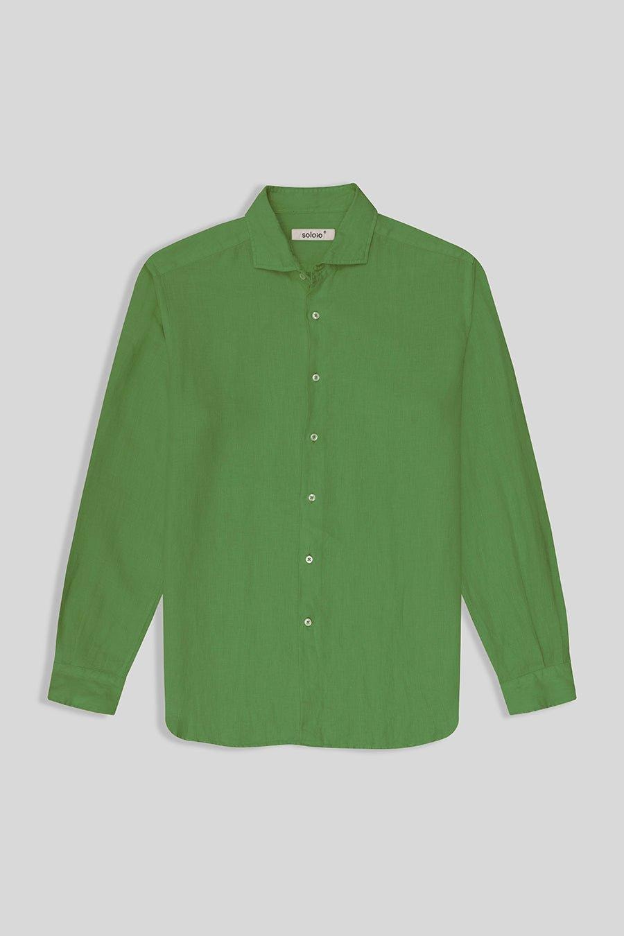 Men's linen shirt apple green basic - imagen 1