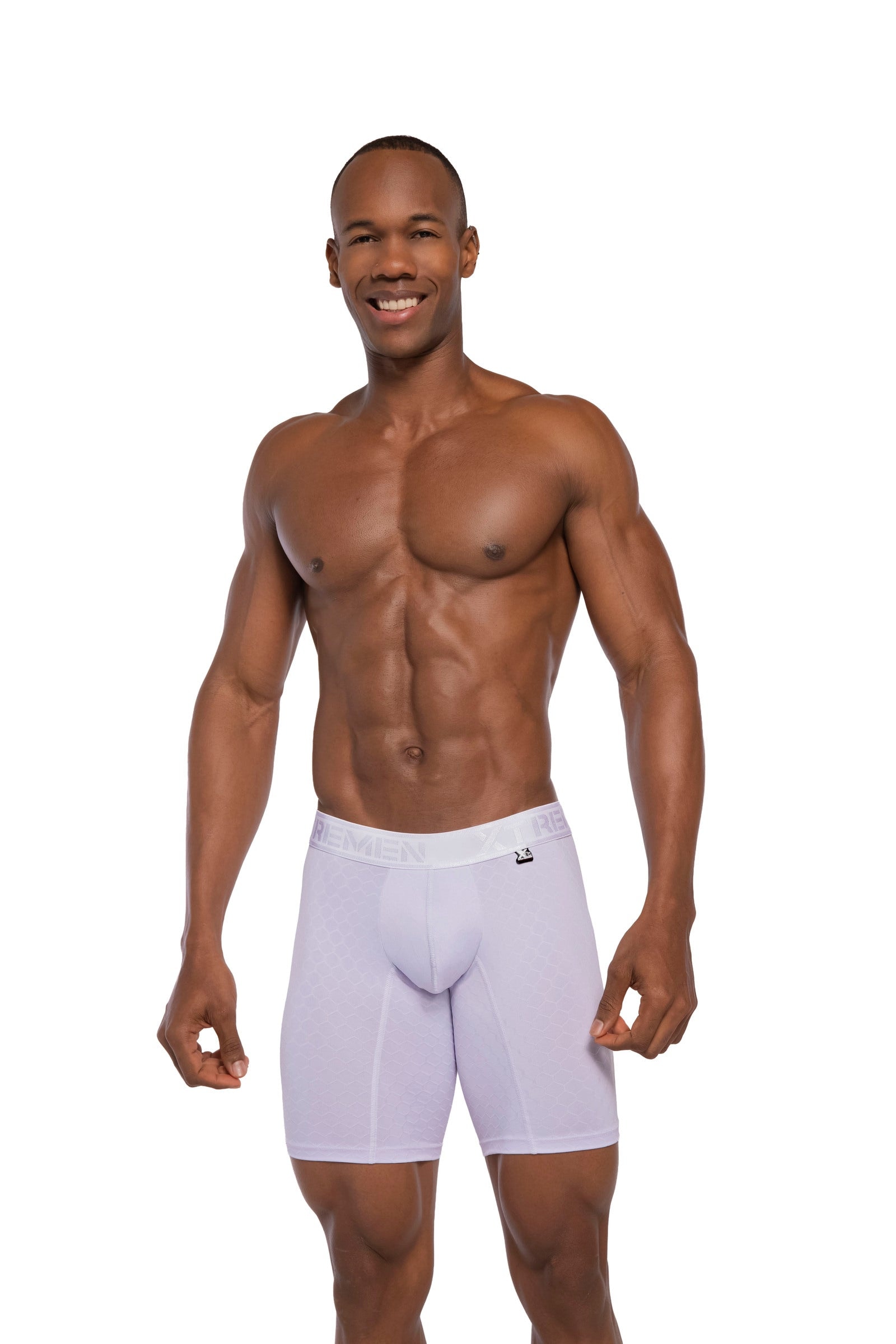 BOXER CLÁSICO LARGO MICROFIBRA JACQUARD COLMENA BLANCO - imagen 1