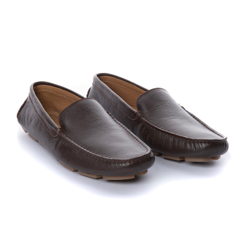 Mocasines Hombre Lisos Cuero Café - imagen 1
