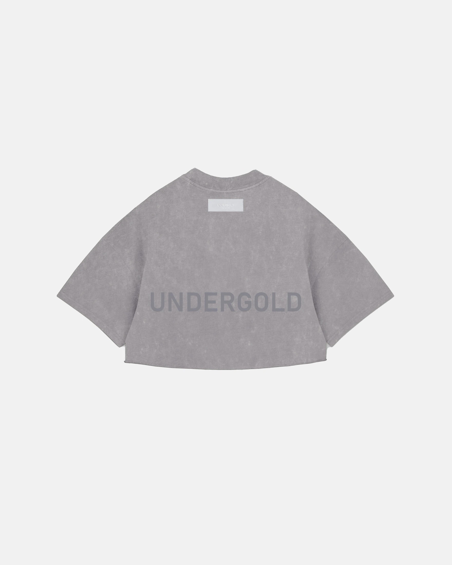 Line Logo Crop Top Washed Gray - imagen 1