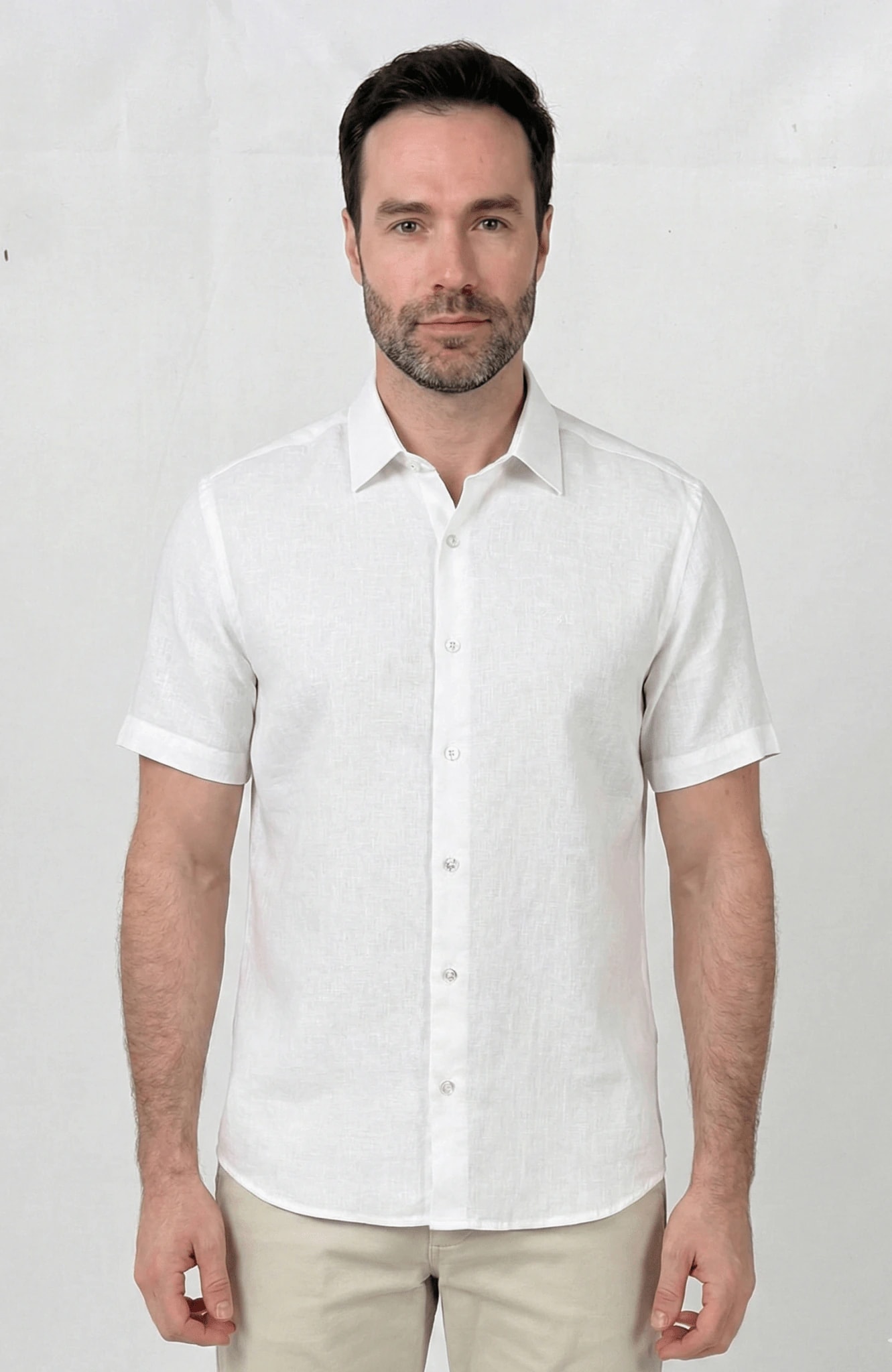 Camisa en lino manga corta para hombre Jon Sonen 017225031 - imagen 1