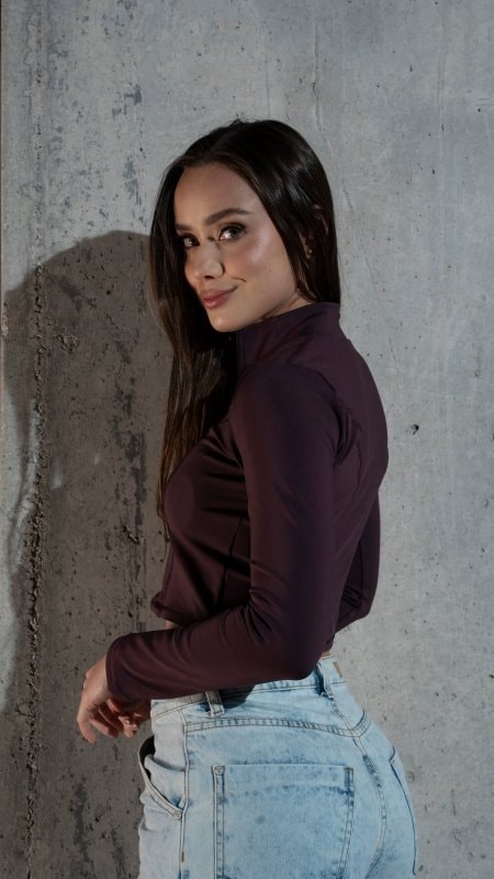 Crop side cuts Plum purple - imagen 1