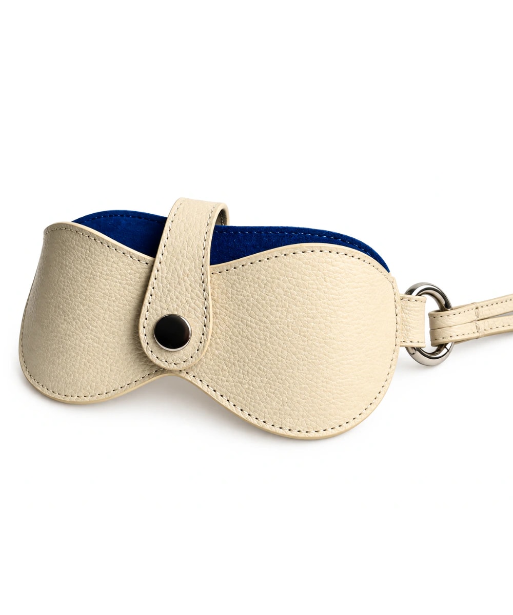Estuche de Gafas Maxi Beige Nacarado en Cuero - imagen 1