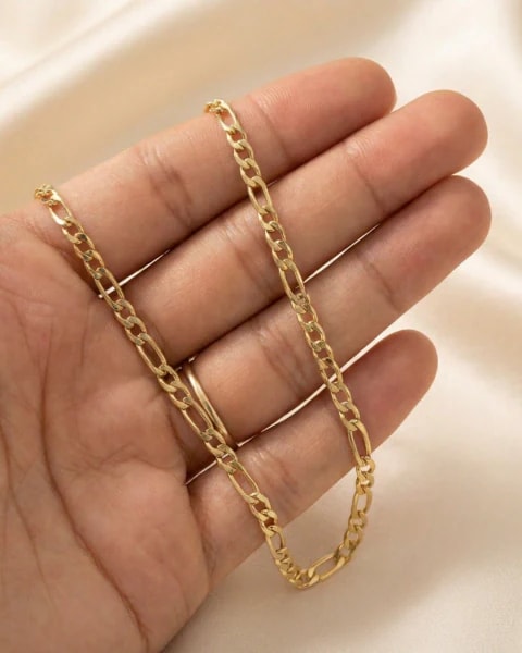 Cadena con Dije cruz y Zafiro azul Natural Oro 18k - imagen 1