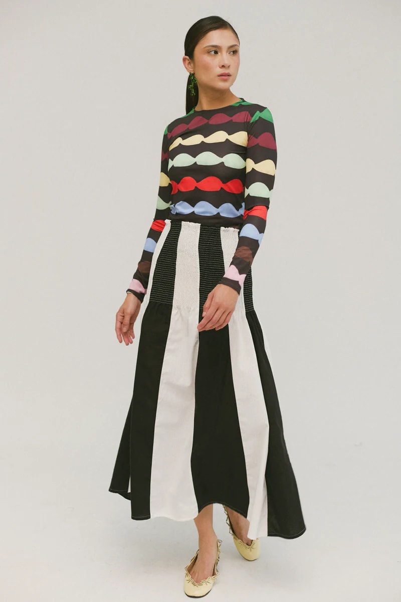 Falda Shirred Glaseado Bicolor - imagen 1