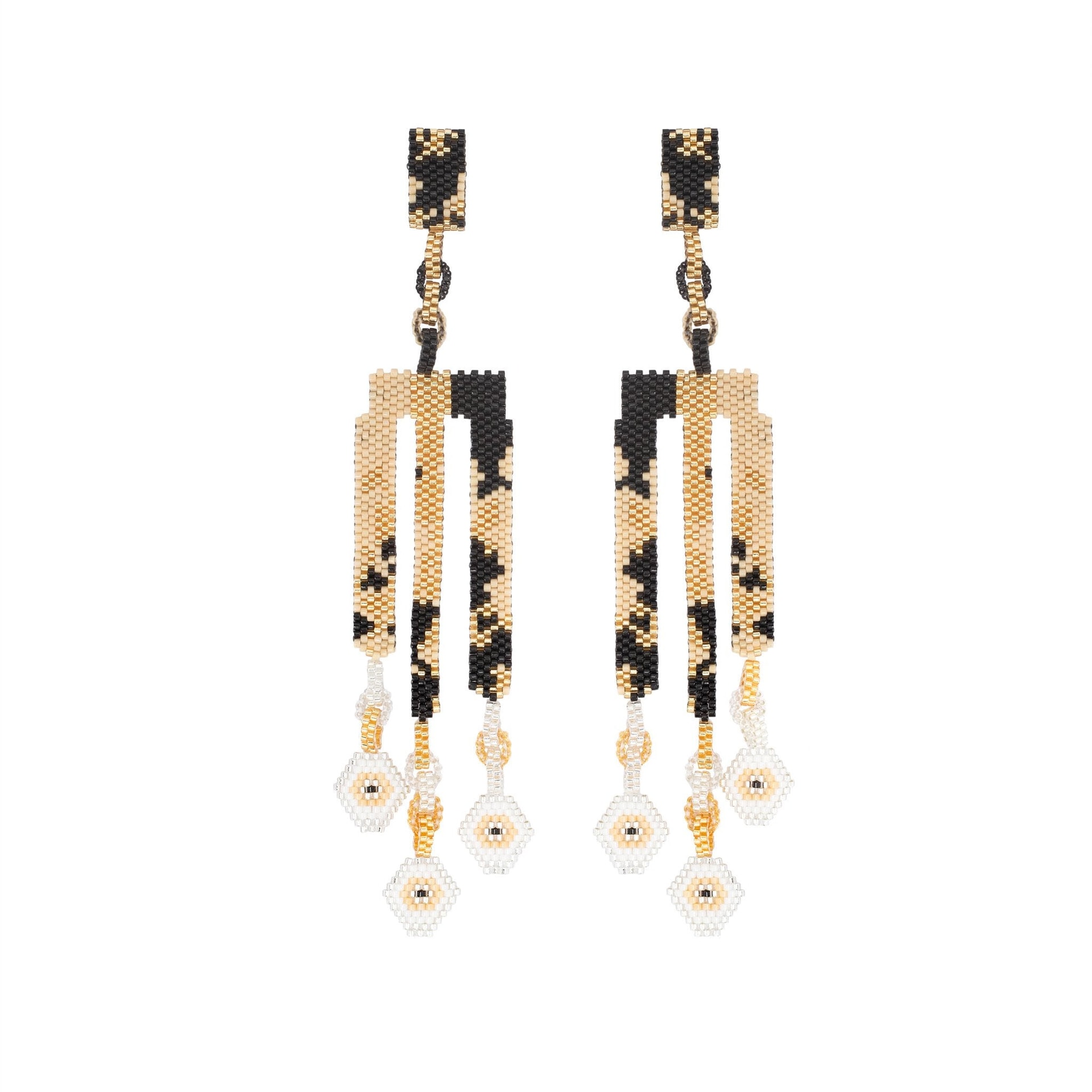 Aretes Lluvia Triple Negra - imagen 1