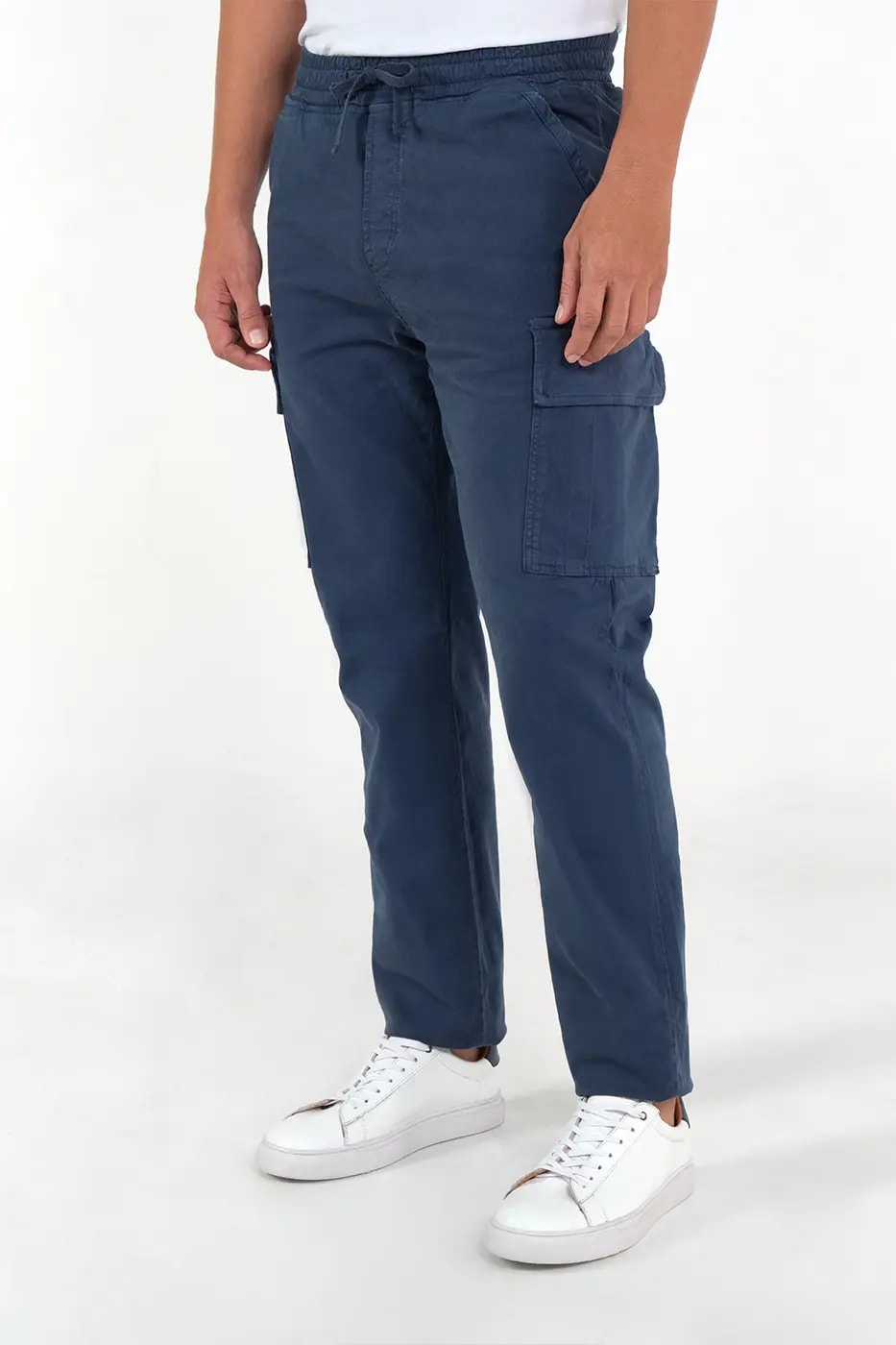 Pantalón Cargo Slim Fit Mezcla Algodón Azul Navy - imagen 1