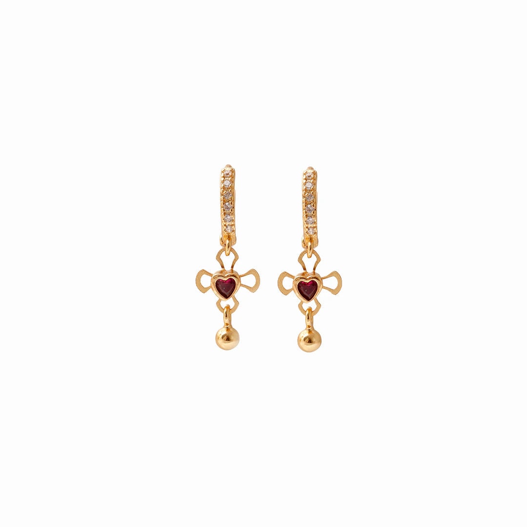 Mini Hoops Amor Fucsia - imagen 1