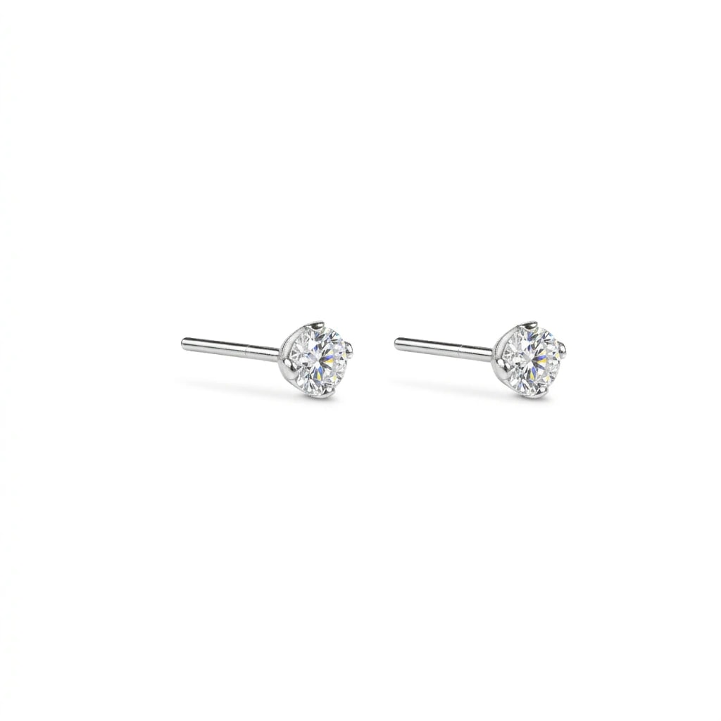 SILVER FACET DIAMOND | TOPOS CON DIAMANTE EN PLATA LEY 925 - imagen 1