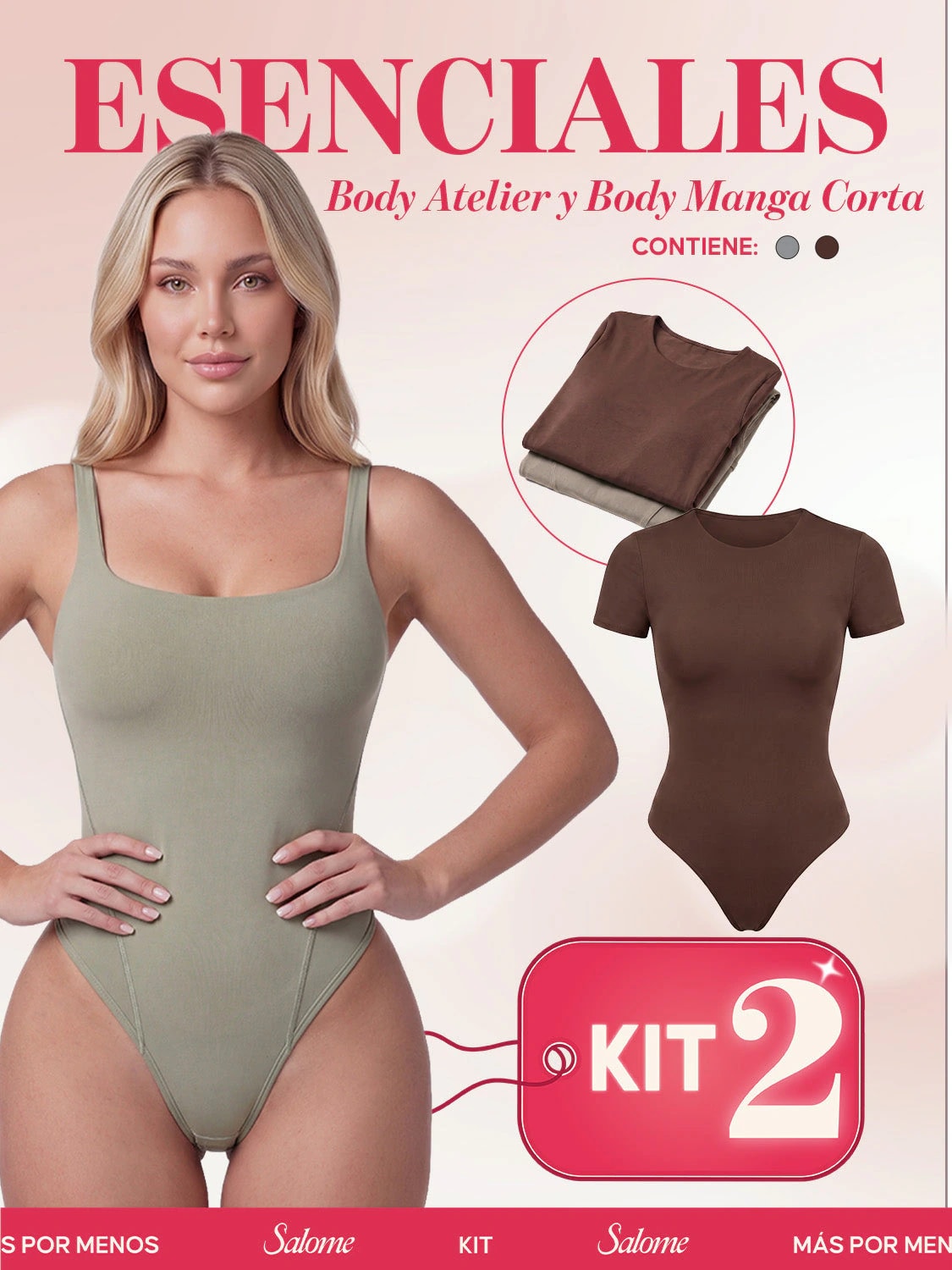 Kit Body Atelier Espalda Profunda & Manga Corta Sin Costuras | Salome 5004 & 5007 | 01L5 - imagen 1