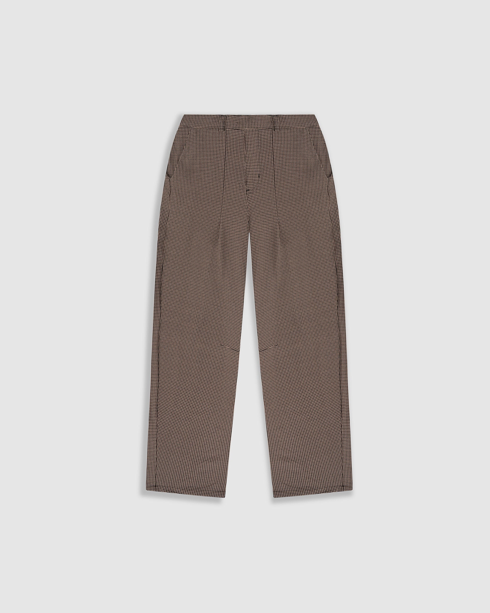 Barrel Fit Houndstooth Trousers - Café - imagen 1