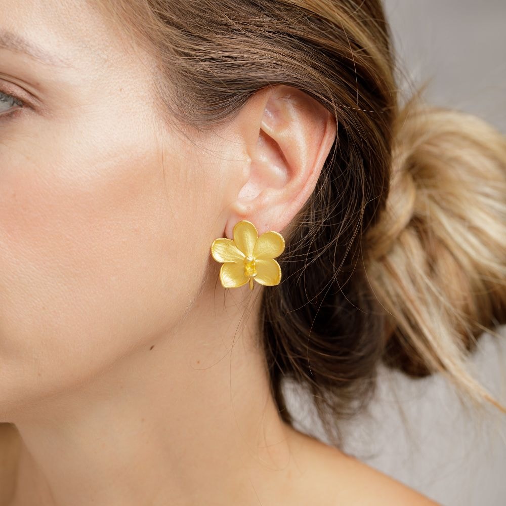 Mini Vanda Orchid Studs - imagen 1