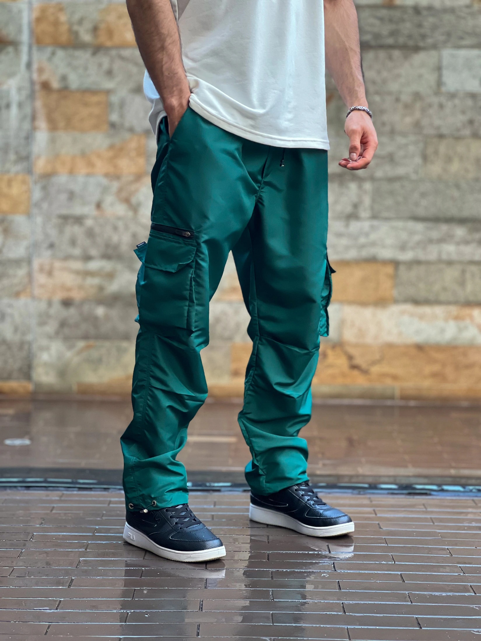 Cargo Impermeable Cremallera Verde oscuro   14204 - imagen 1
