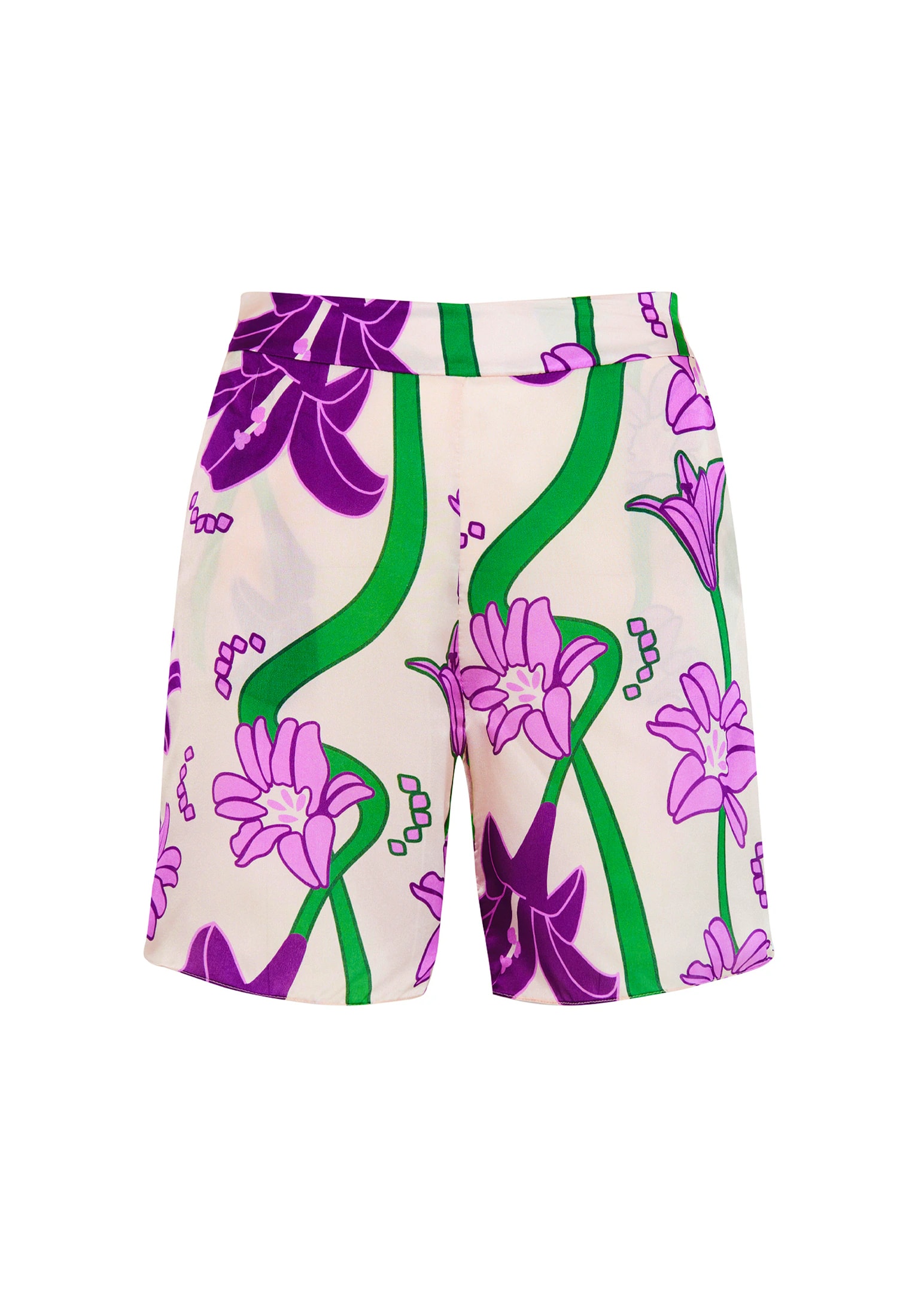 Noches De Luna Silk Shorts / Violet Flowers - imagen 1